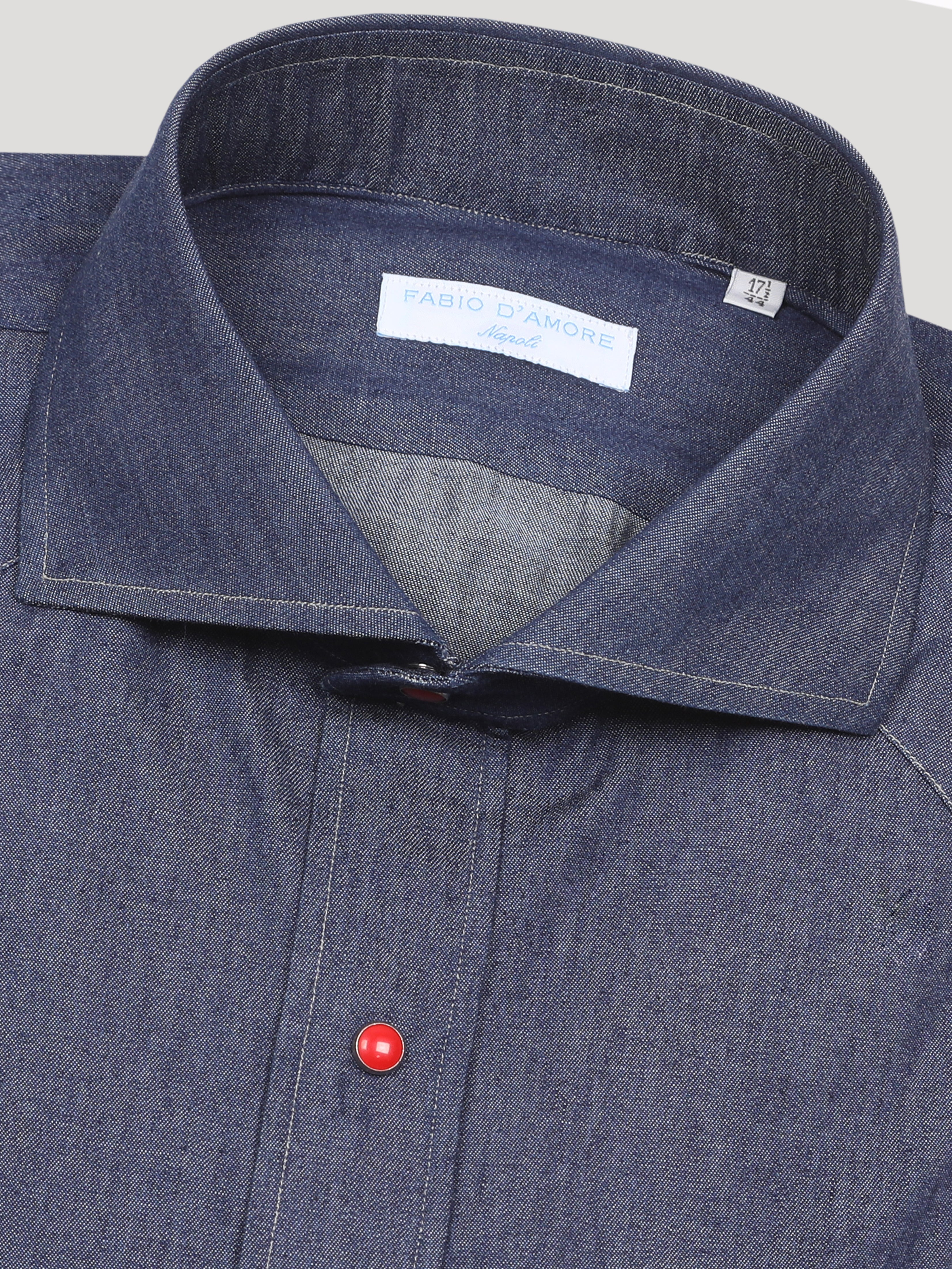 Camicia In Texana Denim Scuro