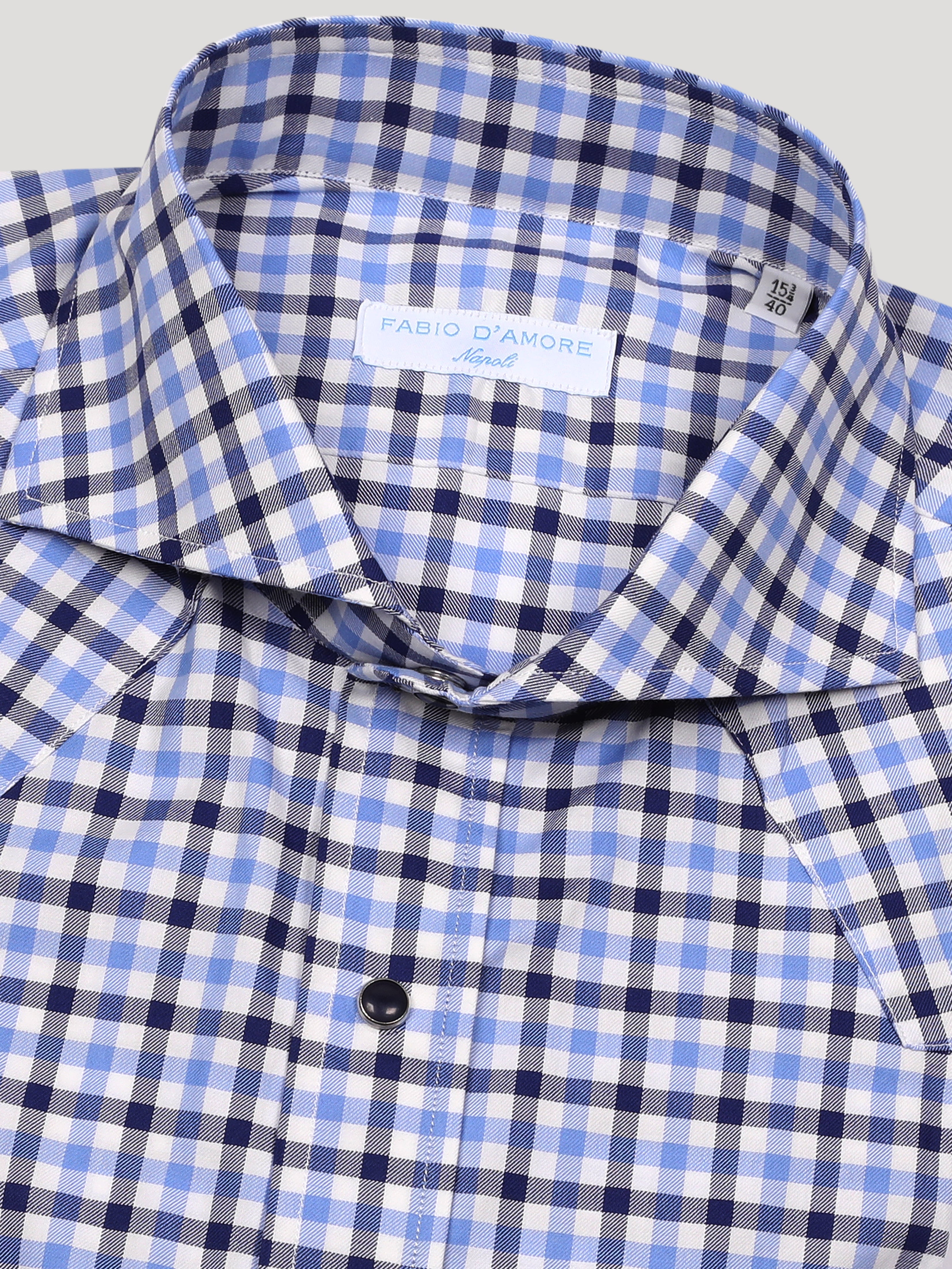 Texana In Cotone Blu e Celeste