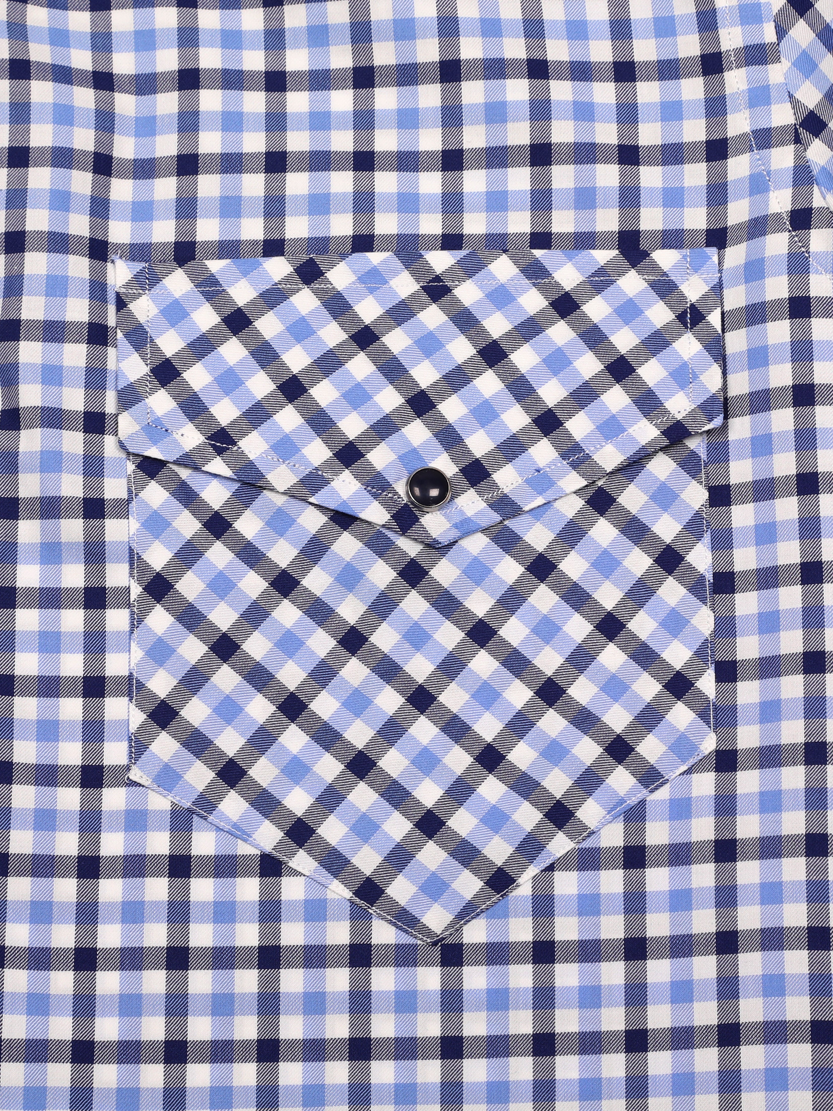 Texana In Cotone Blu e Celeste