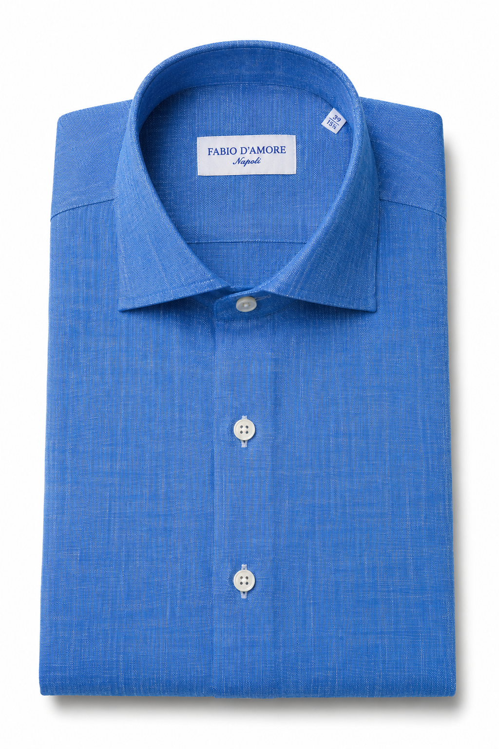 Camicia REGULAR FIT Sartoriale Collo Soft Mezzo Francese Cotone&Lino TURCHESE Made In Italy