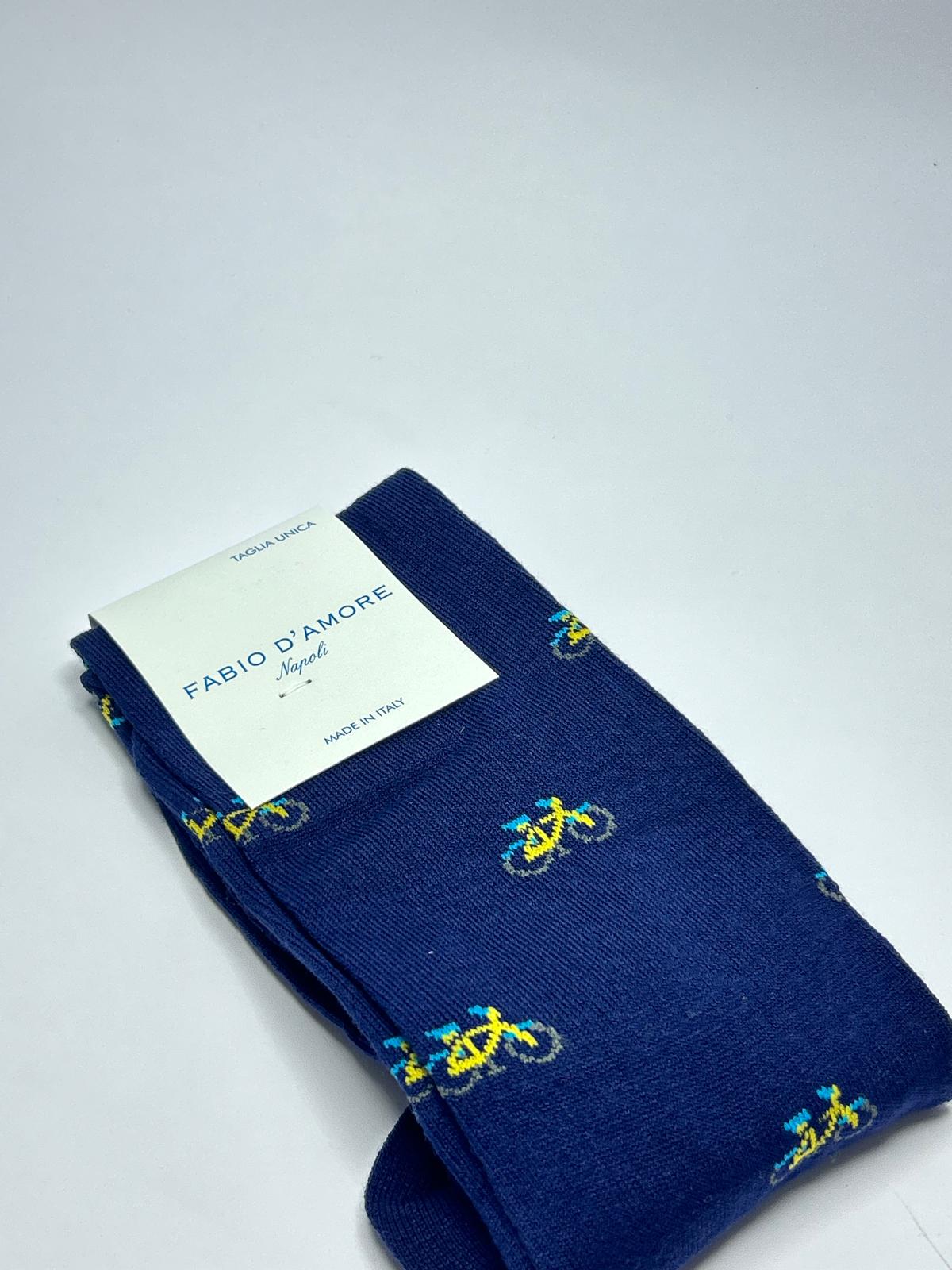 Calzino lungo Bici blu Made in Italy