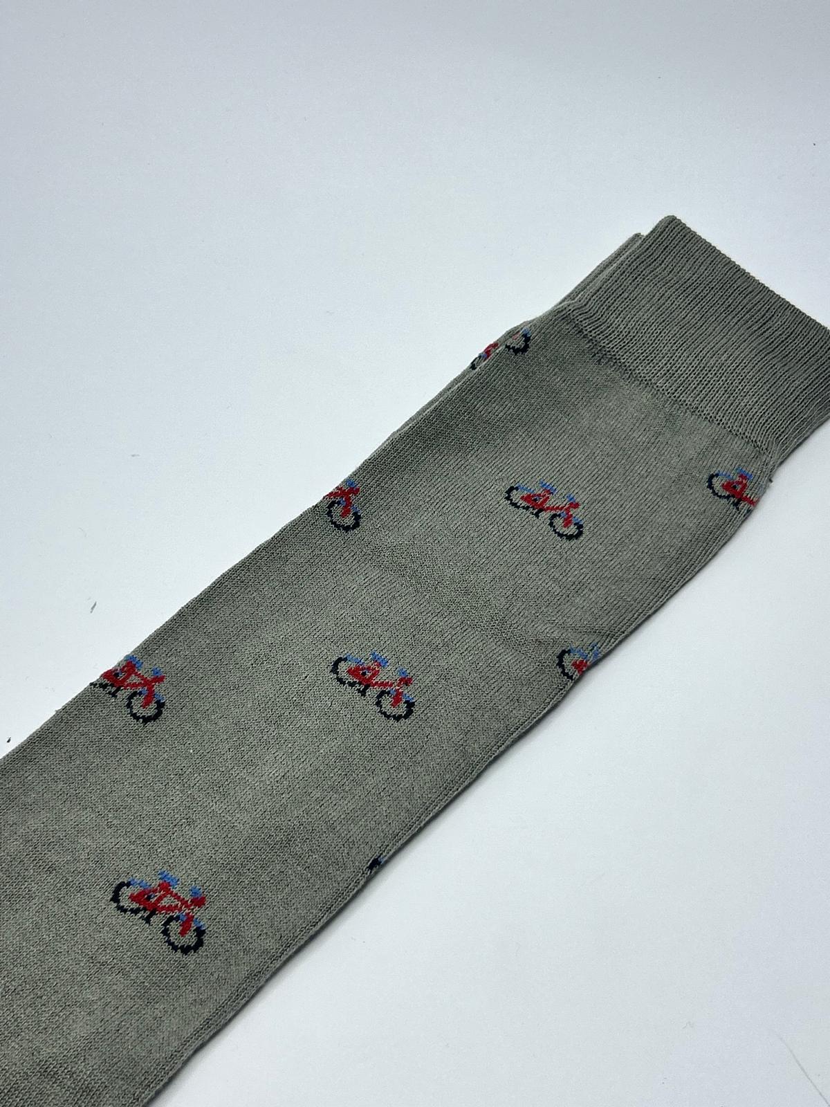Calzino lungo Bici grigio chiaro Made in Italy