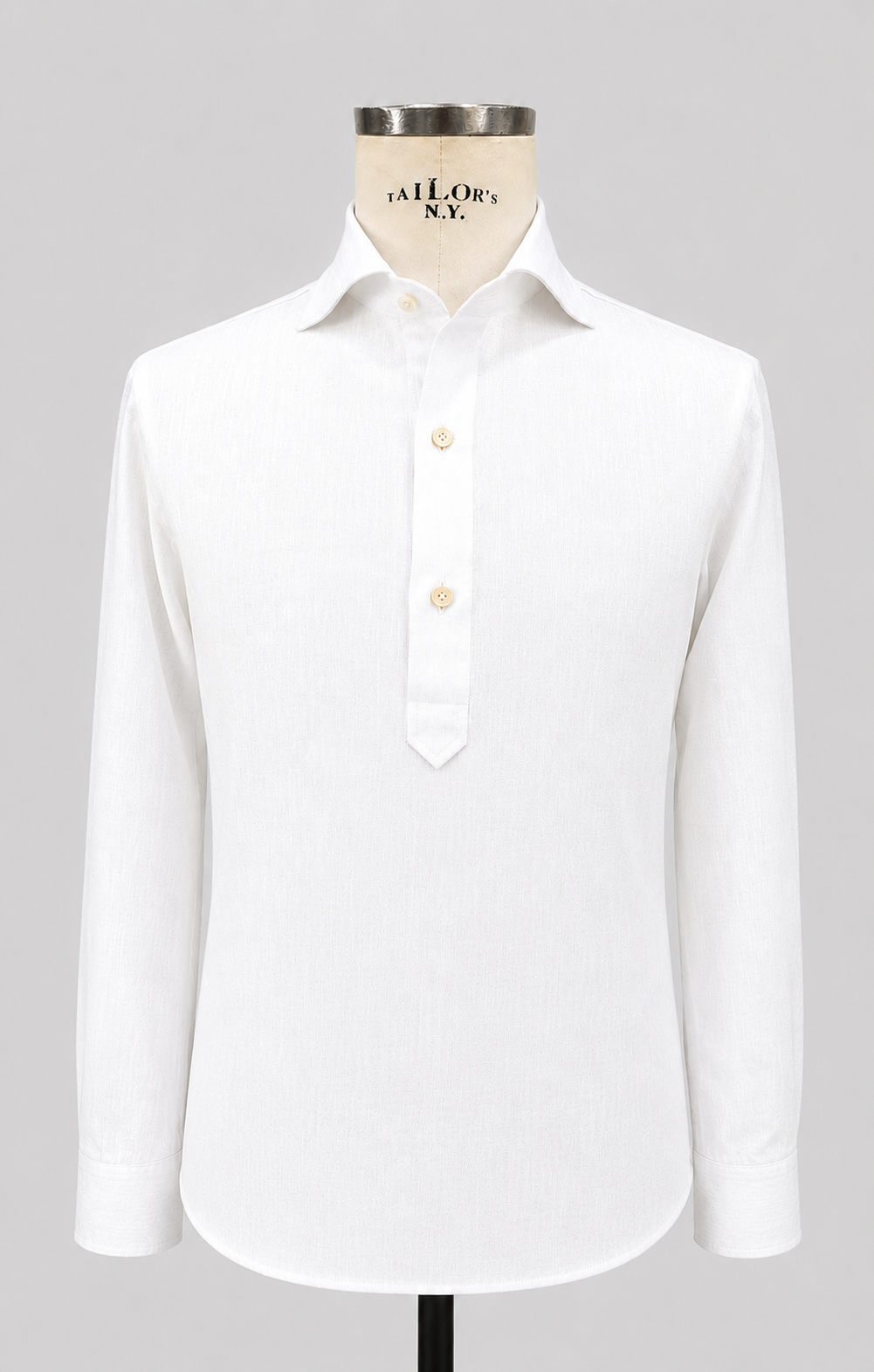 POLO CAMICIA CLUB REGULAR Bianca 70% Lino e 30% Cotone Collo e polsi soft e bottoni in madreperla