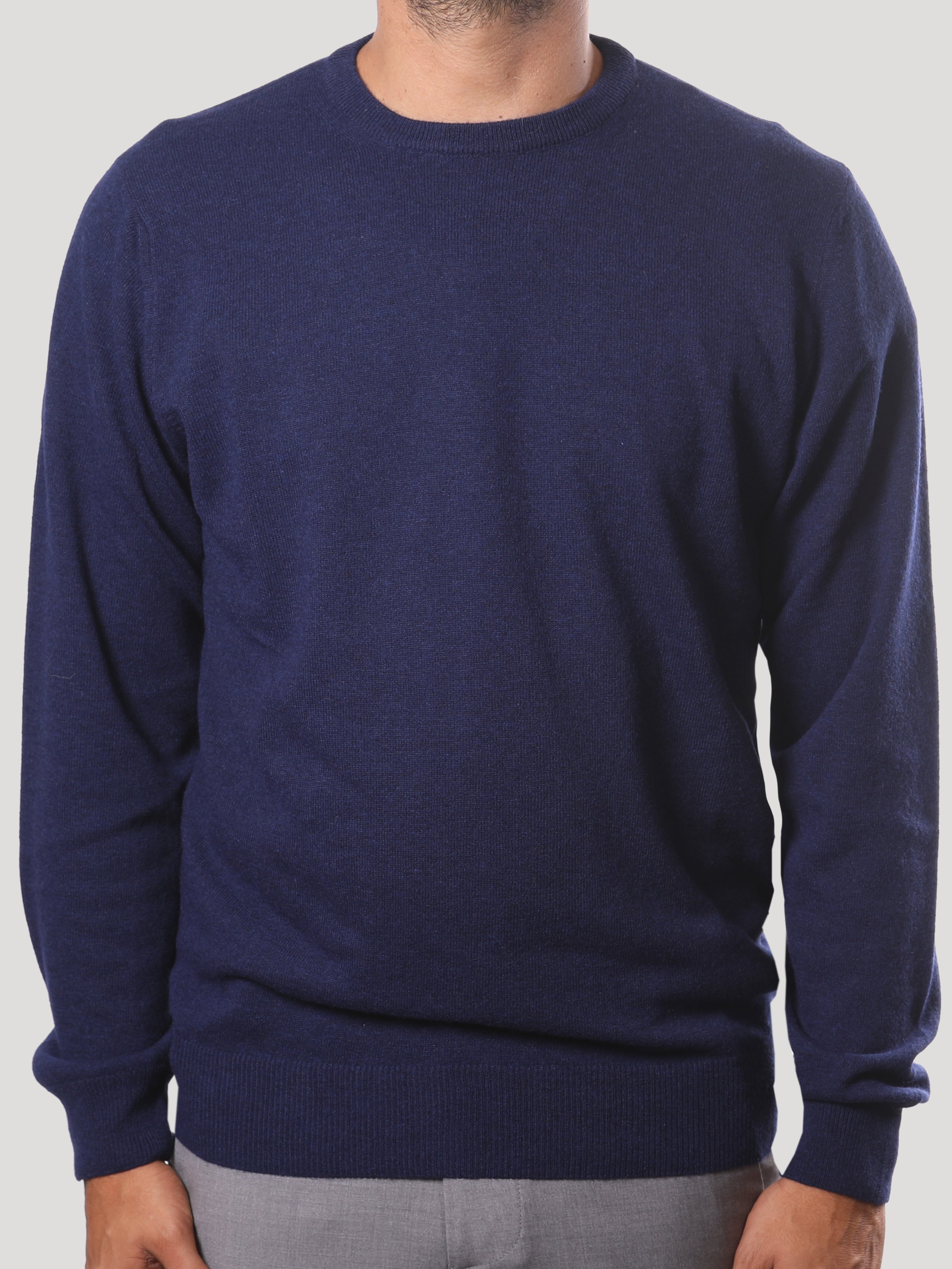 Maglione Girocollo in Cashemere Made in Italy Blu
