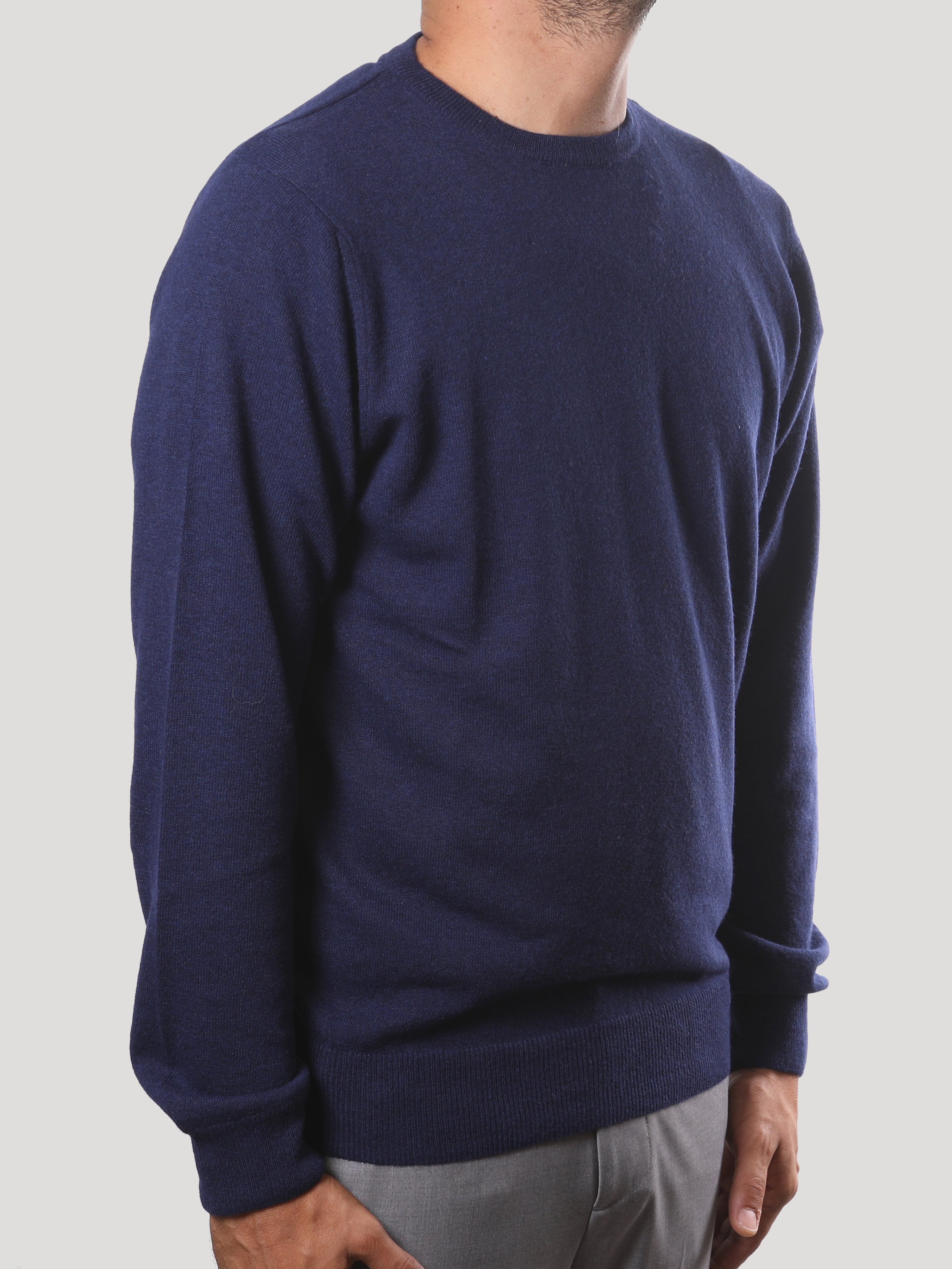 Maglione Girocollo in Cashemere Made in Italy Blu