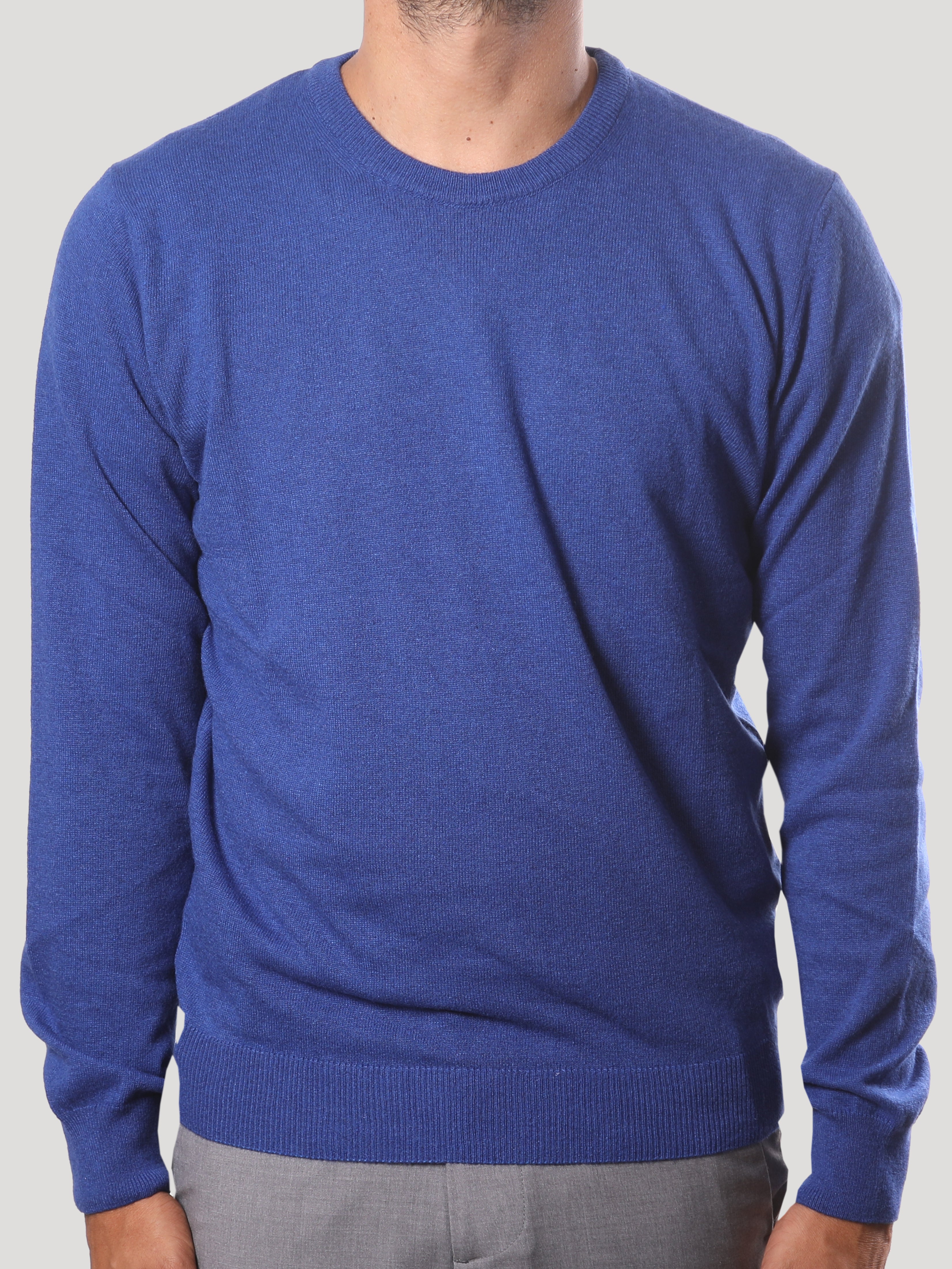 Maglione Girocollo in Cashemere Made in Italy Bluette