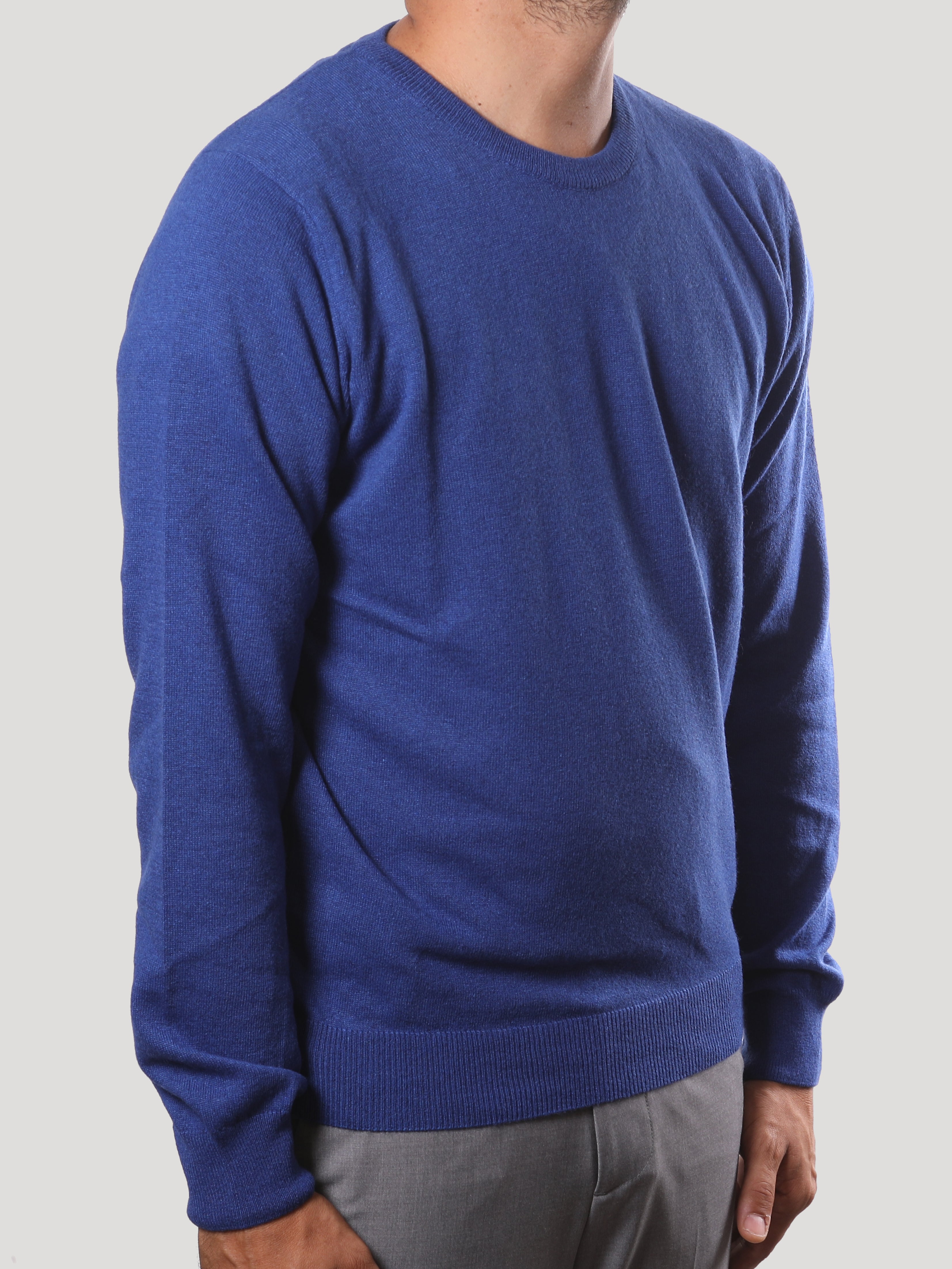 Maglione Girocollo in Cashemere Made in Italy Bluette