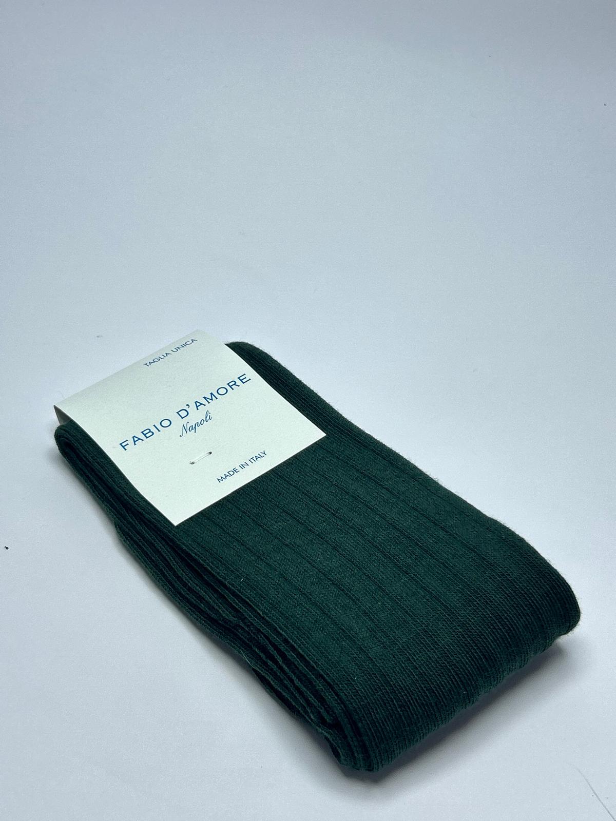 Calzino lungo Costa verde scuro Made in Italy