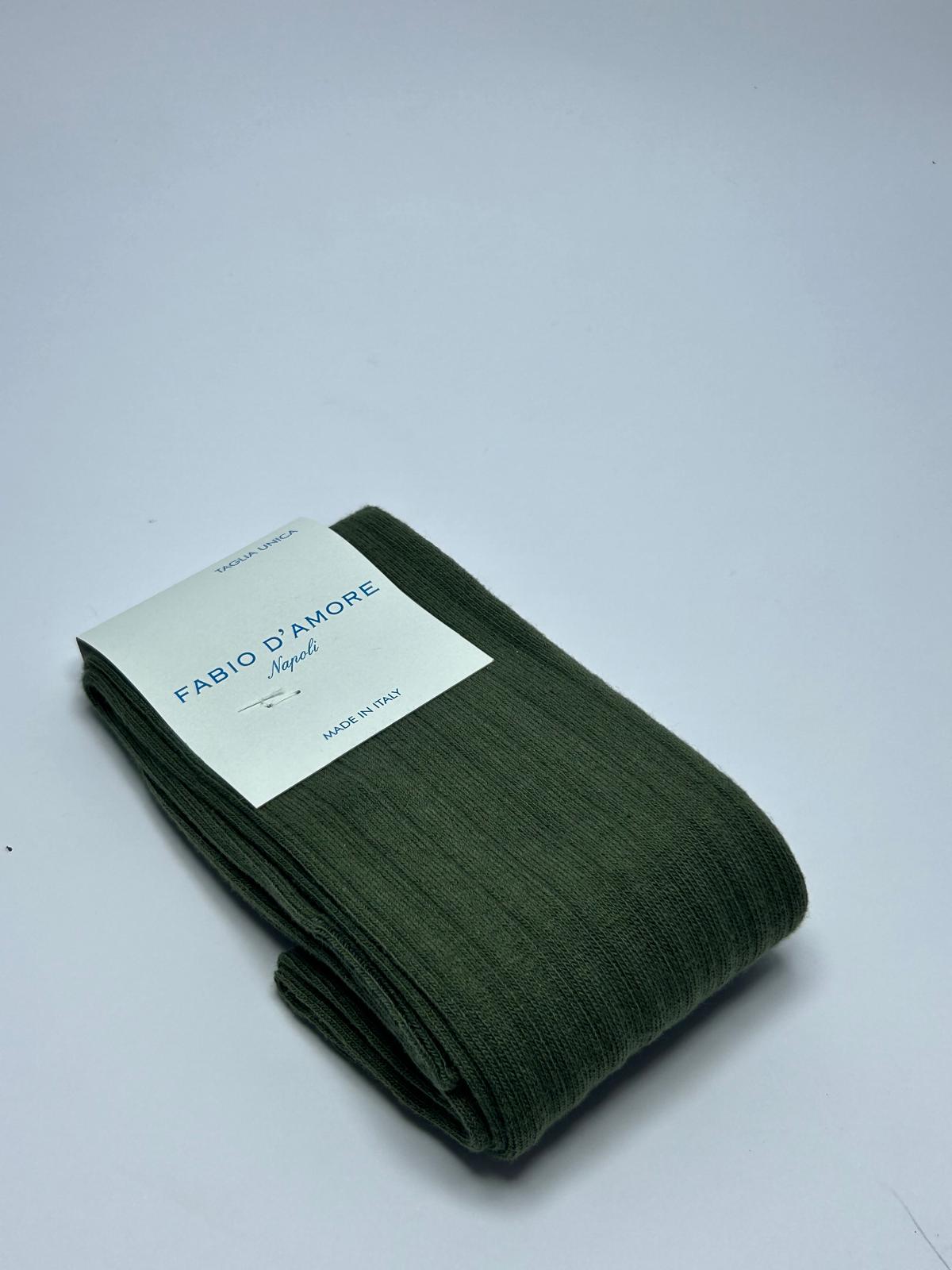 Calzino lungo Costa verde oliva Made in Italy