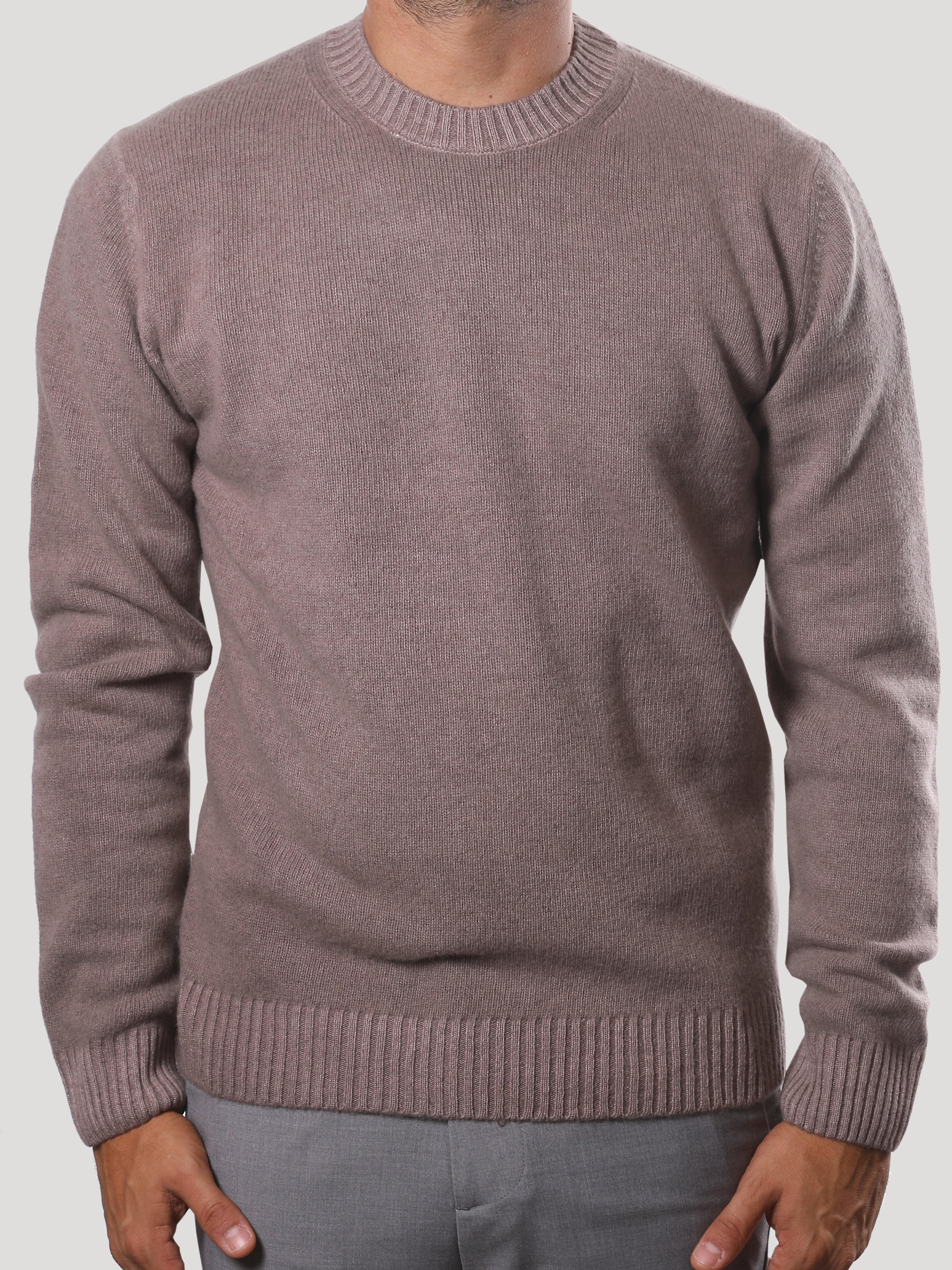 Maglione Girocollo 100% Lana Made in Italy Castoro
