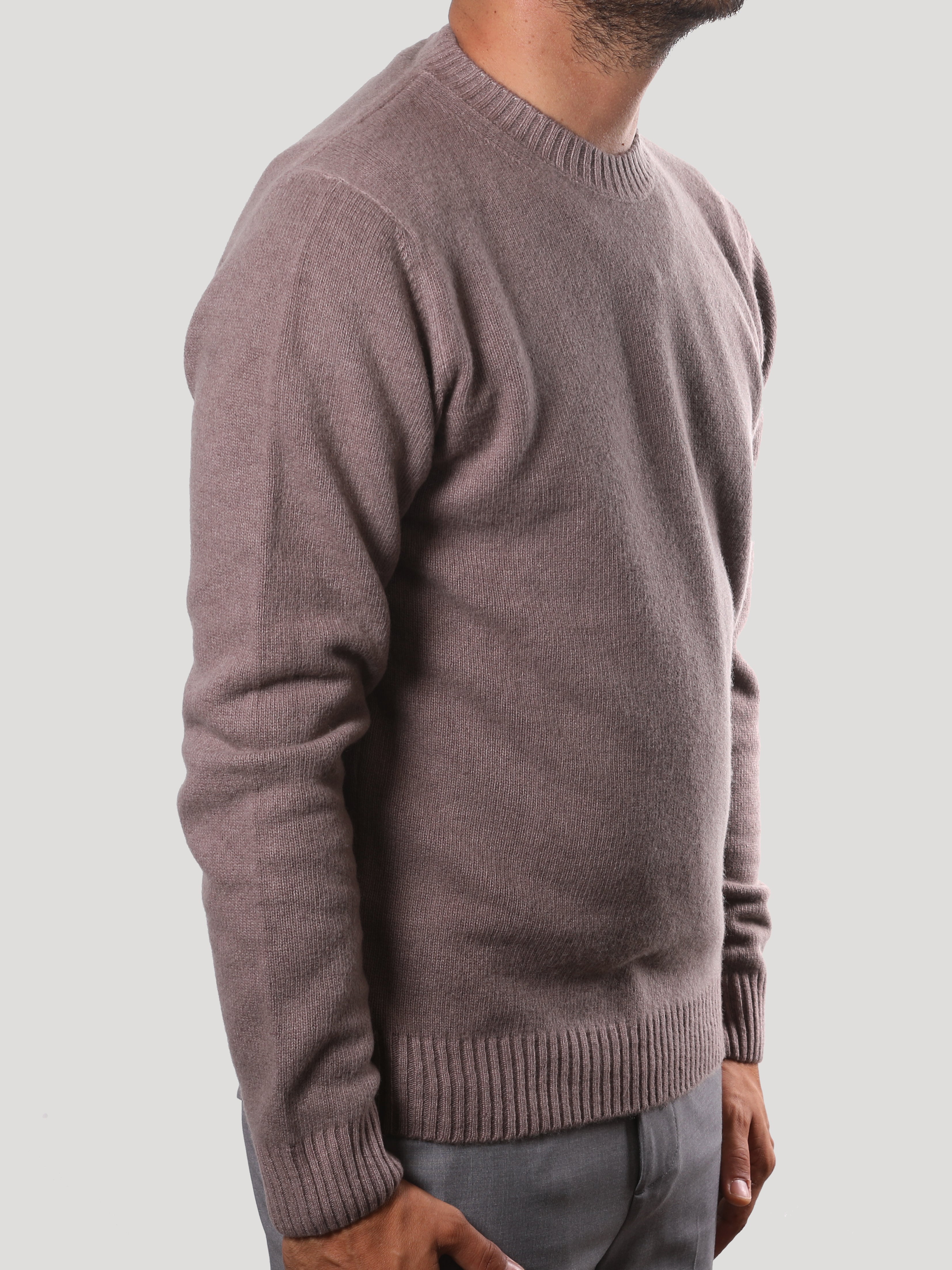 Maglione Girocollo 100% Lana Made in Italy Castoro