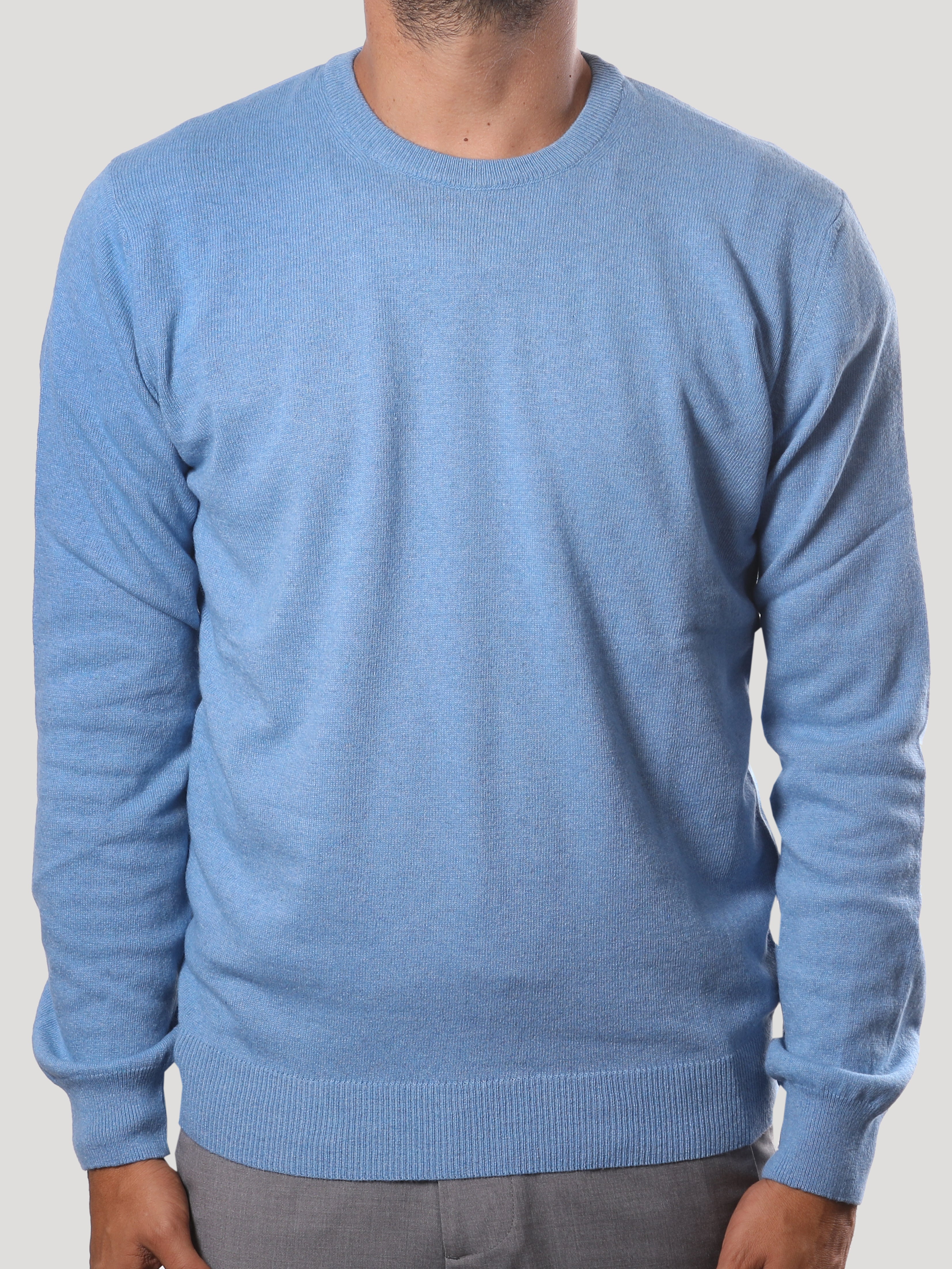 Maglione Girocollo in Cashemere Made in Italy Cielo