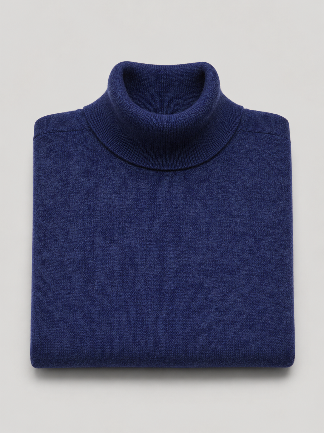 Maglione Collo Alto in Cashemere,  100% Made in Italy Blu
