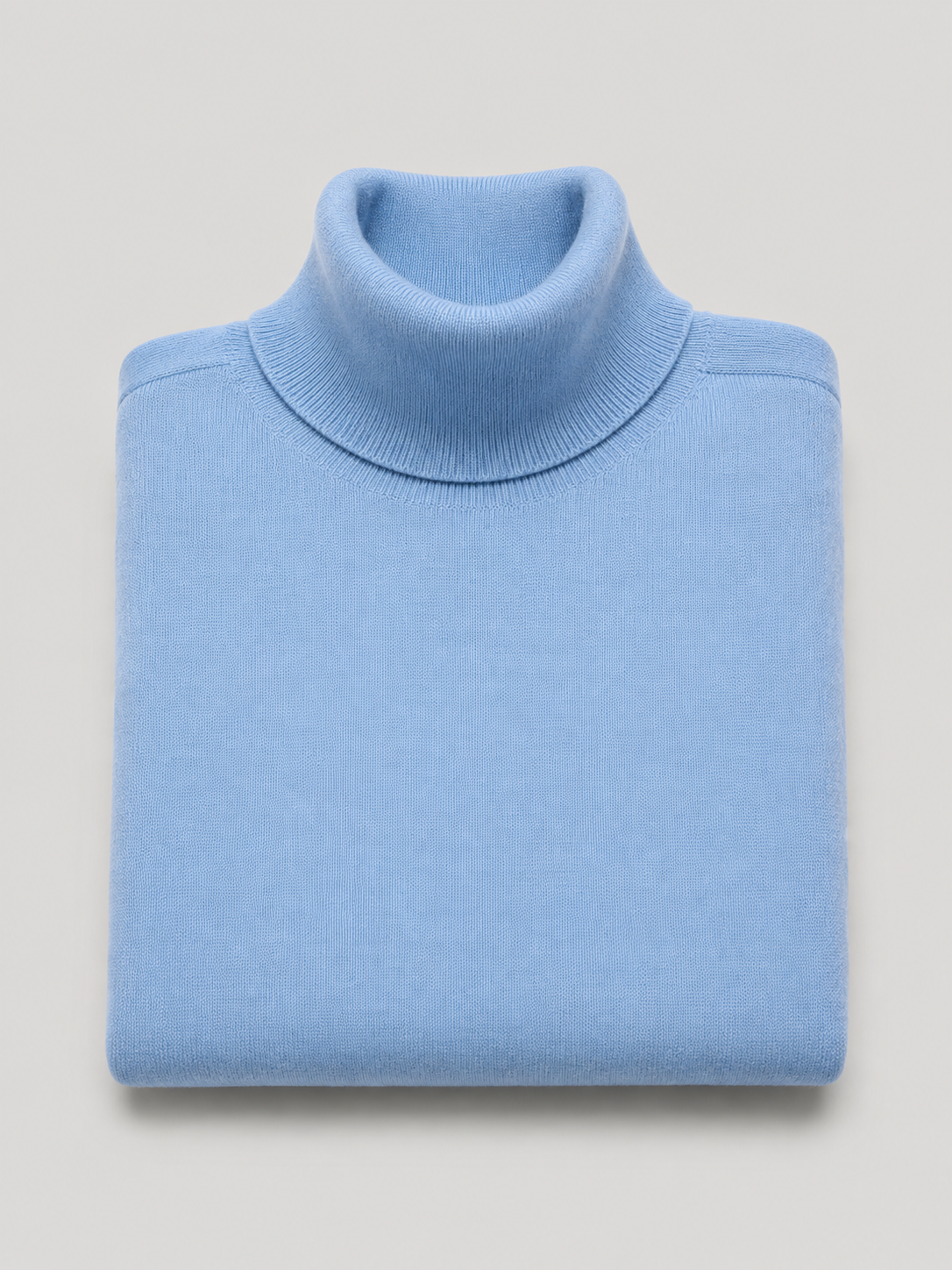 Maglione Collo Alto in Cashemere,  100% Made in Italy Cielo