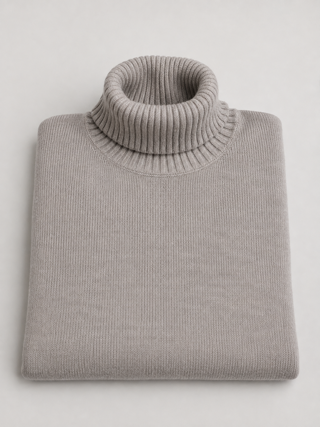Maglione Collo Alto in Lana,  100%  Made in Italy  Perla