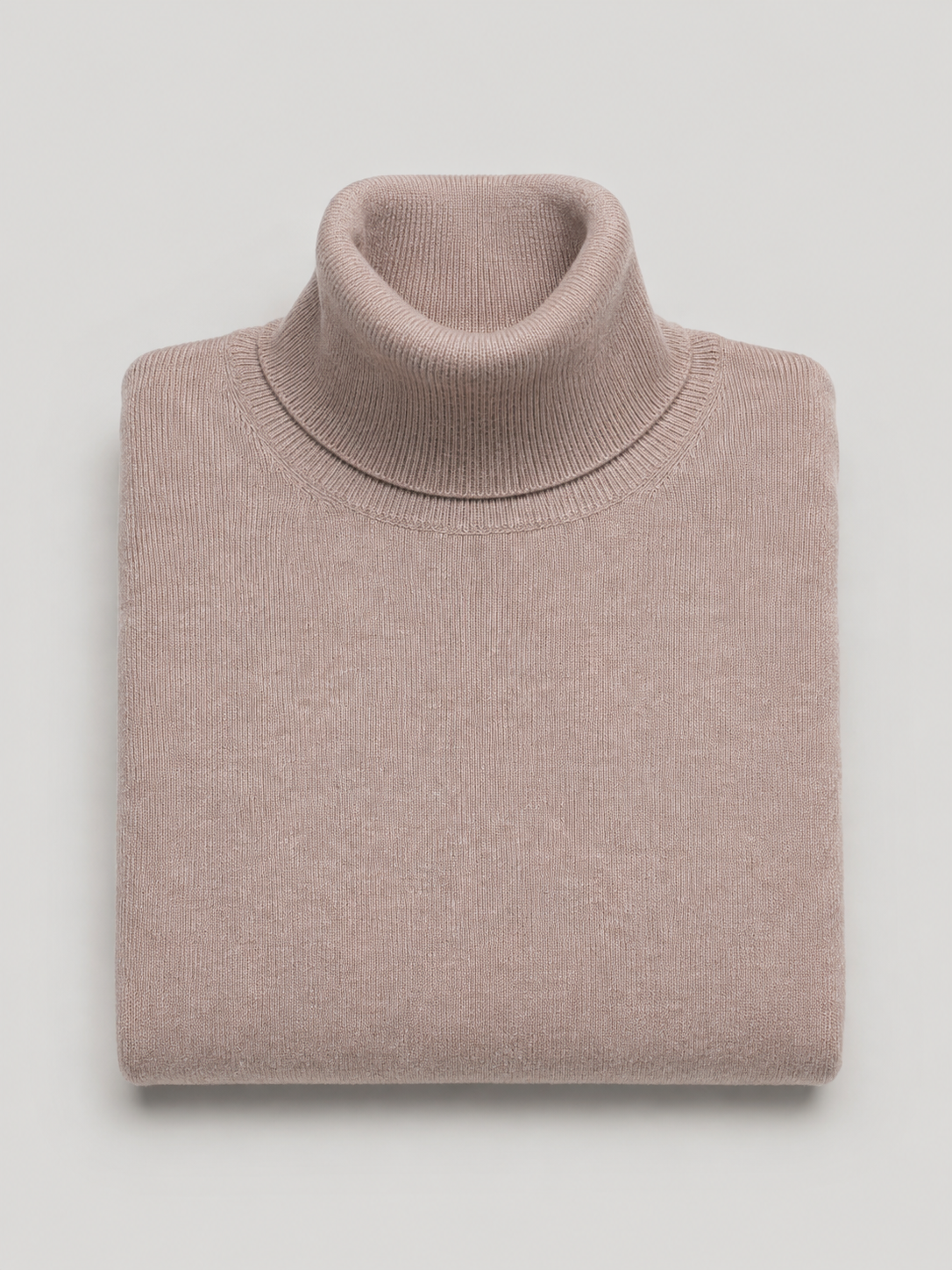 Maglione Collo Alto in Cashemere,  100% Made in Italy Sabbia