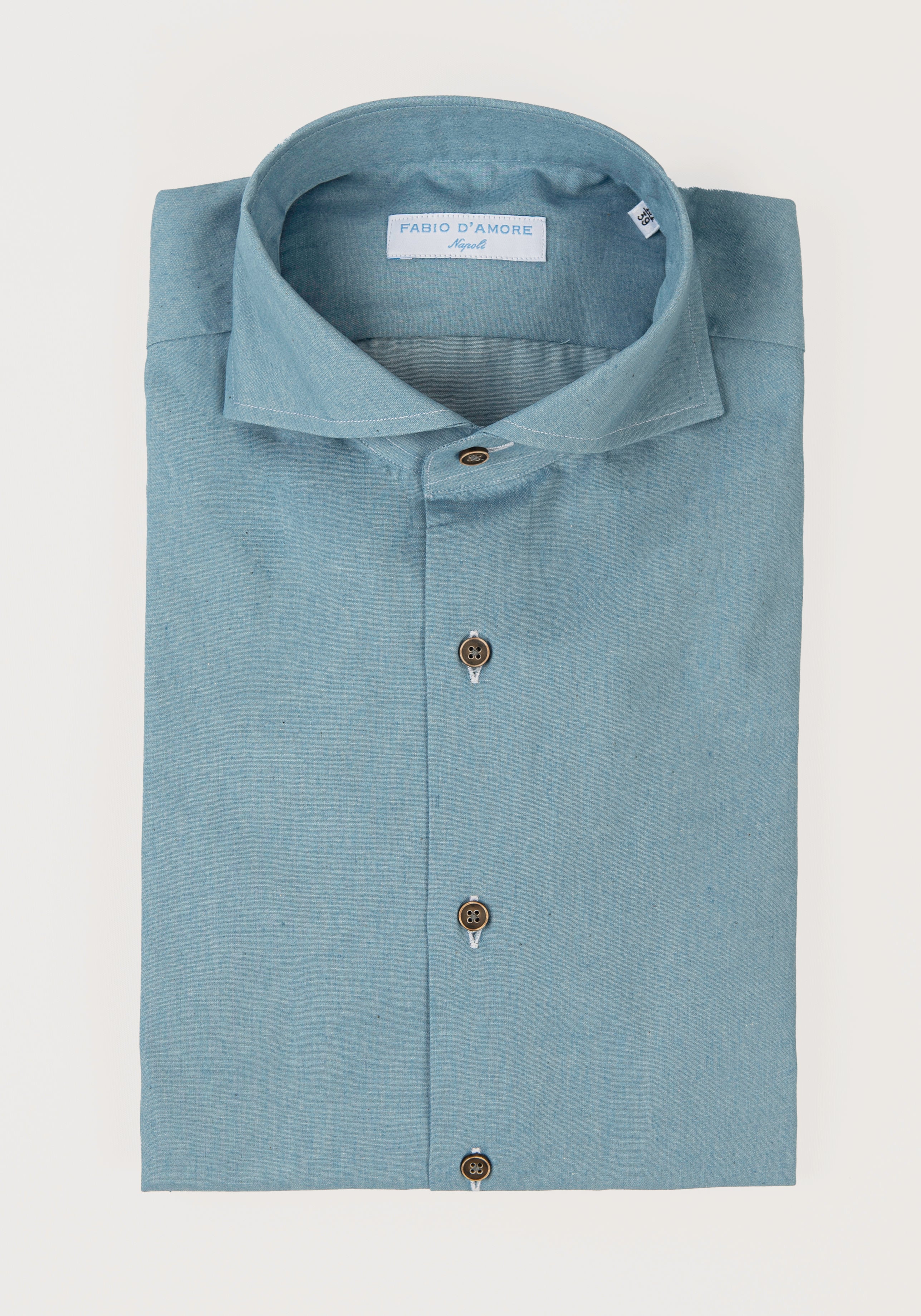 Camicia in denim Slim Fit Collo Francese