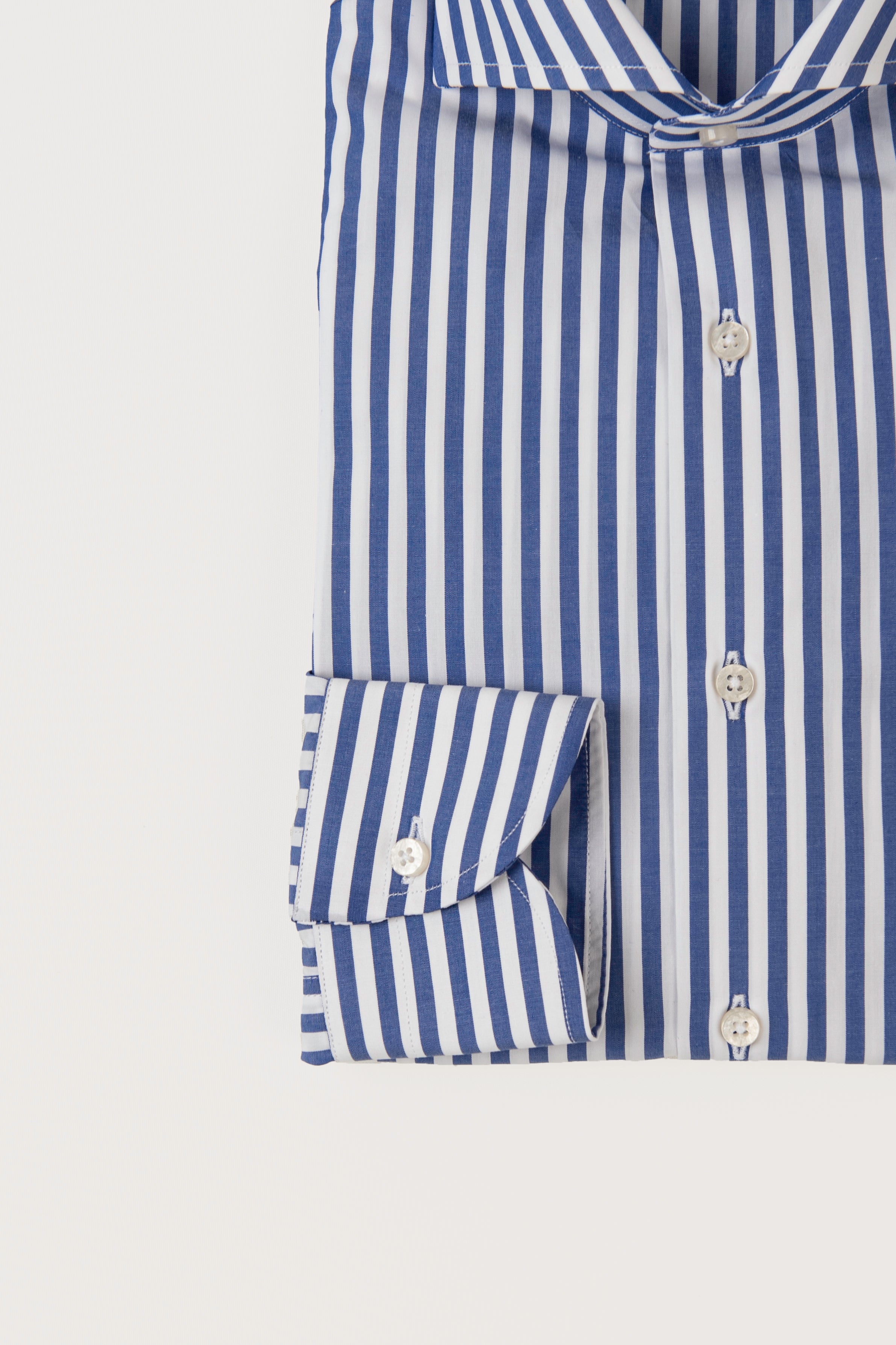 Camicia Slim Sartoriale Collo Mezzo Francese Made In Italy Planet Blu Navy
