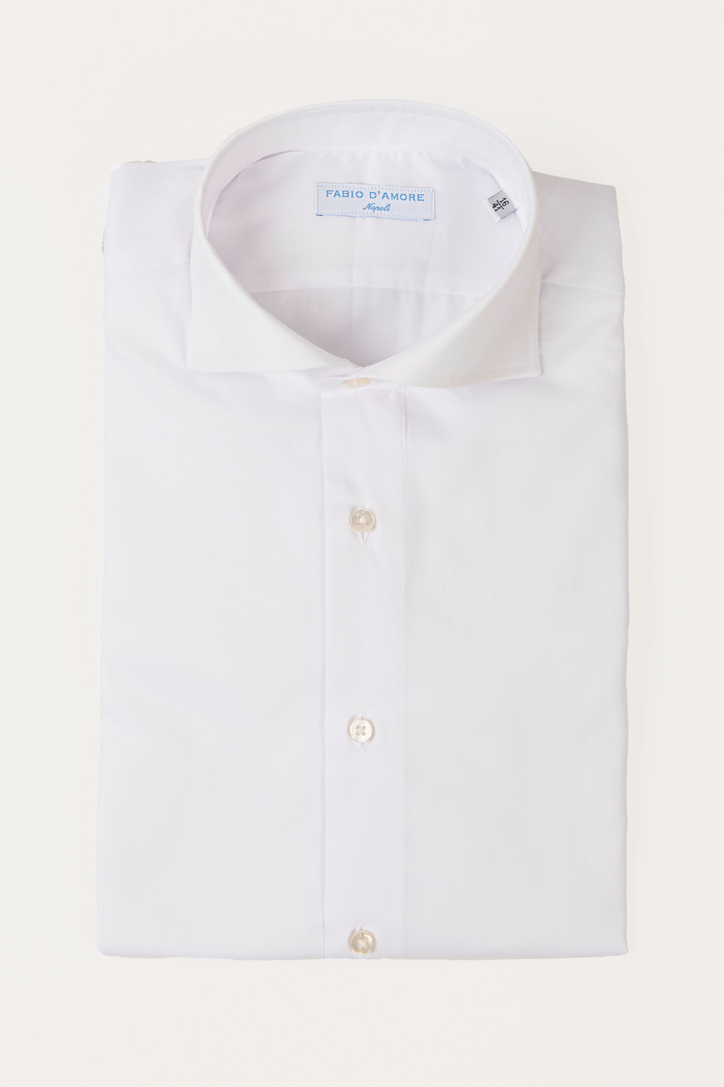 Camicia Basic Bianco Royal Oxford Collo Mezzo Francese Slim Fit