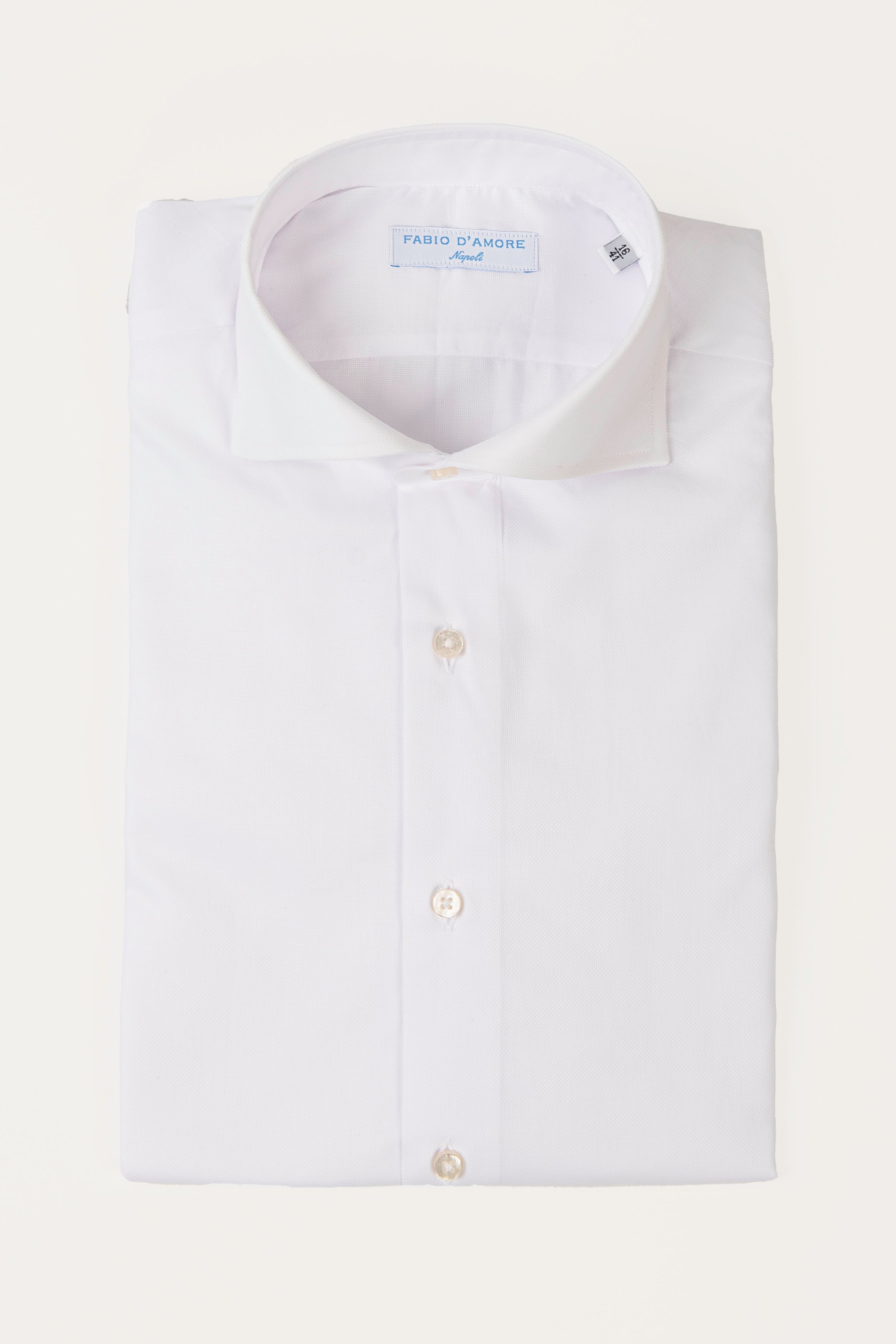 Camicia Basic Bianco Royal Oxford Collo Mezzo Francese Slim Fit