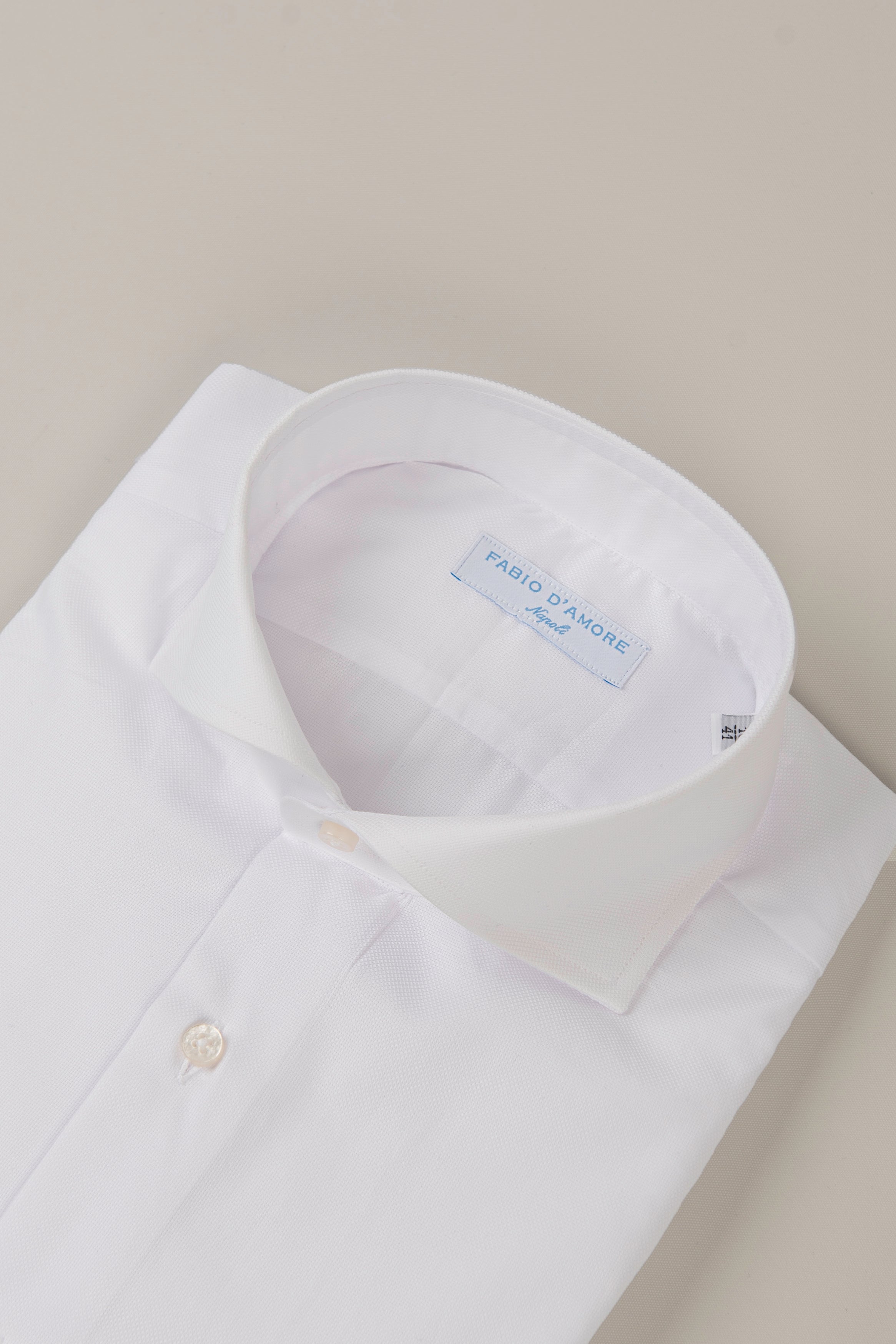 Camicia Basic Bianco Royal Oxford Collo Mezzo Francese Slim Fit