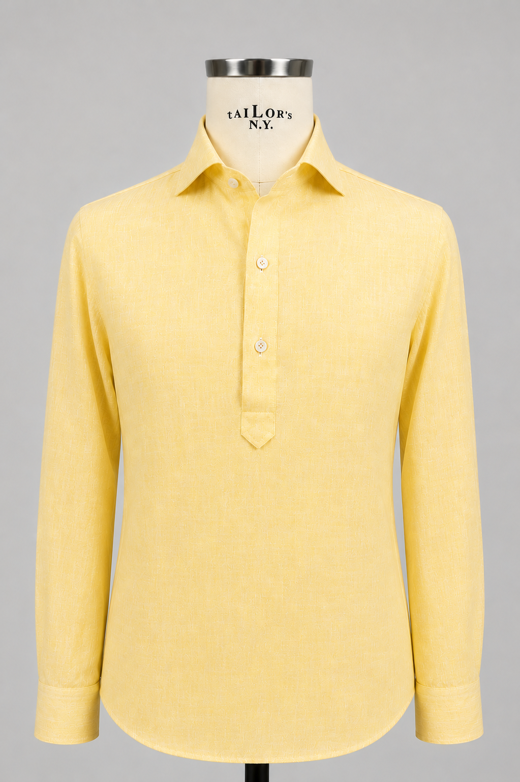 POLO CAMICIA CLUB REGULAR Gialla 70% Lino e 30% Cotone Collo e polsi soft e bottoni in madreperla