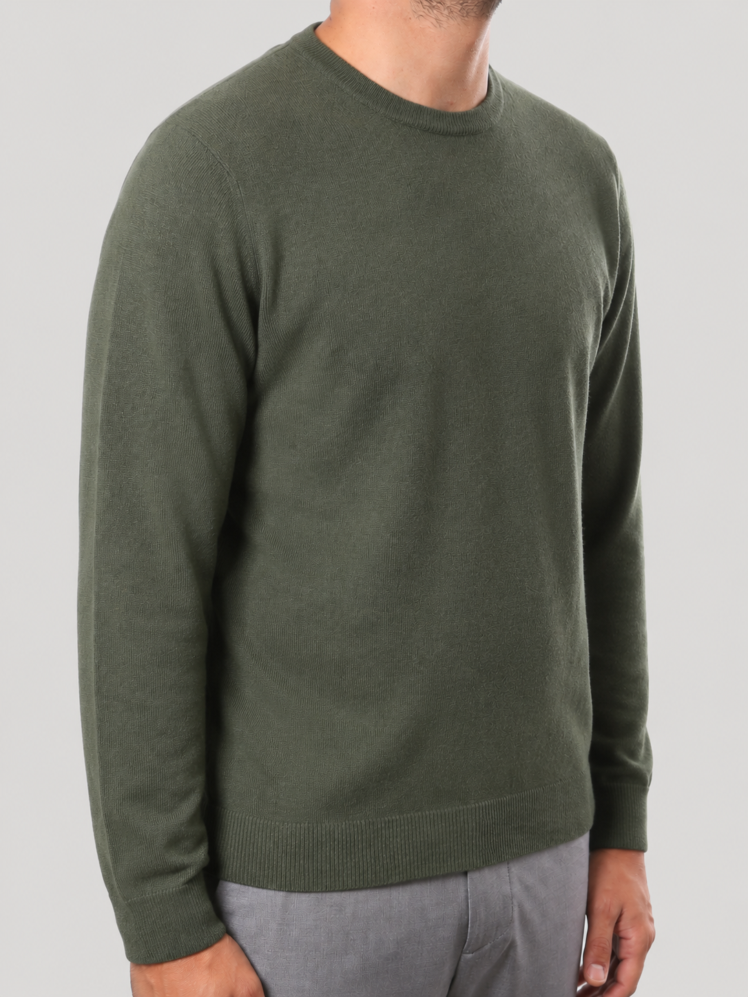 Maglione Girocollo in Cashemere,  100% Made in Italy Bosco