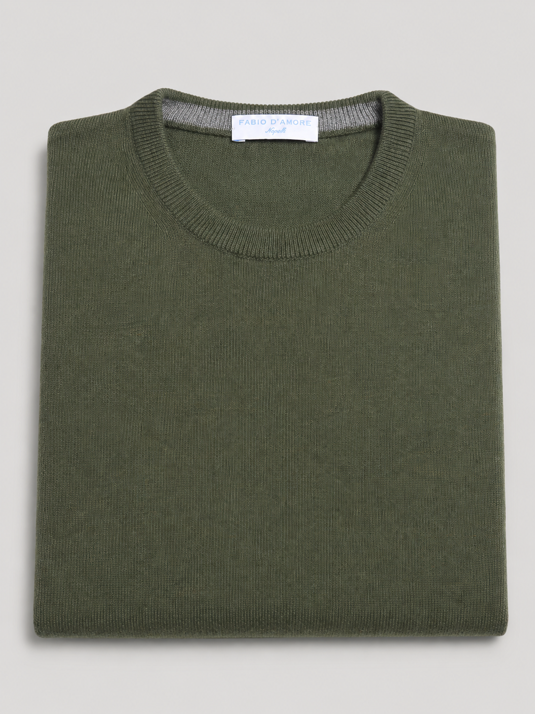 Maglione Girocollo in Cashemere,  100% Made in Italy Bosco