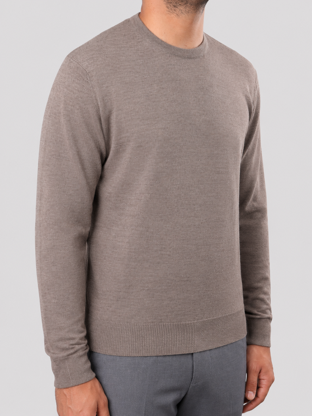 Maglione Girocollo Lana Merinos Made in Italy Corda
