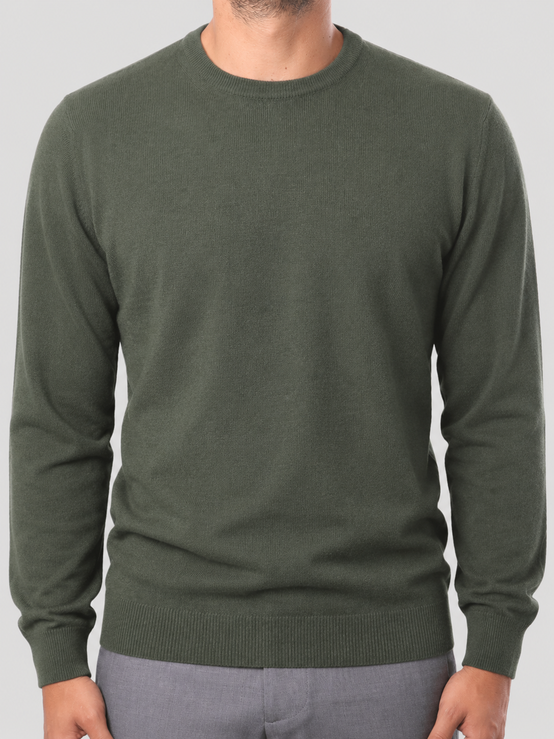 Maglione Girocollo in Cashemere,  100% Made in Italy Bosco