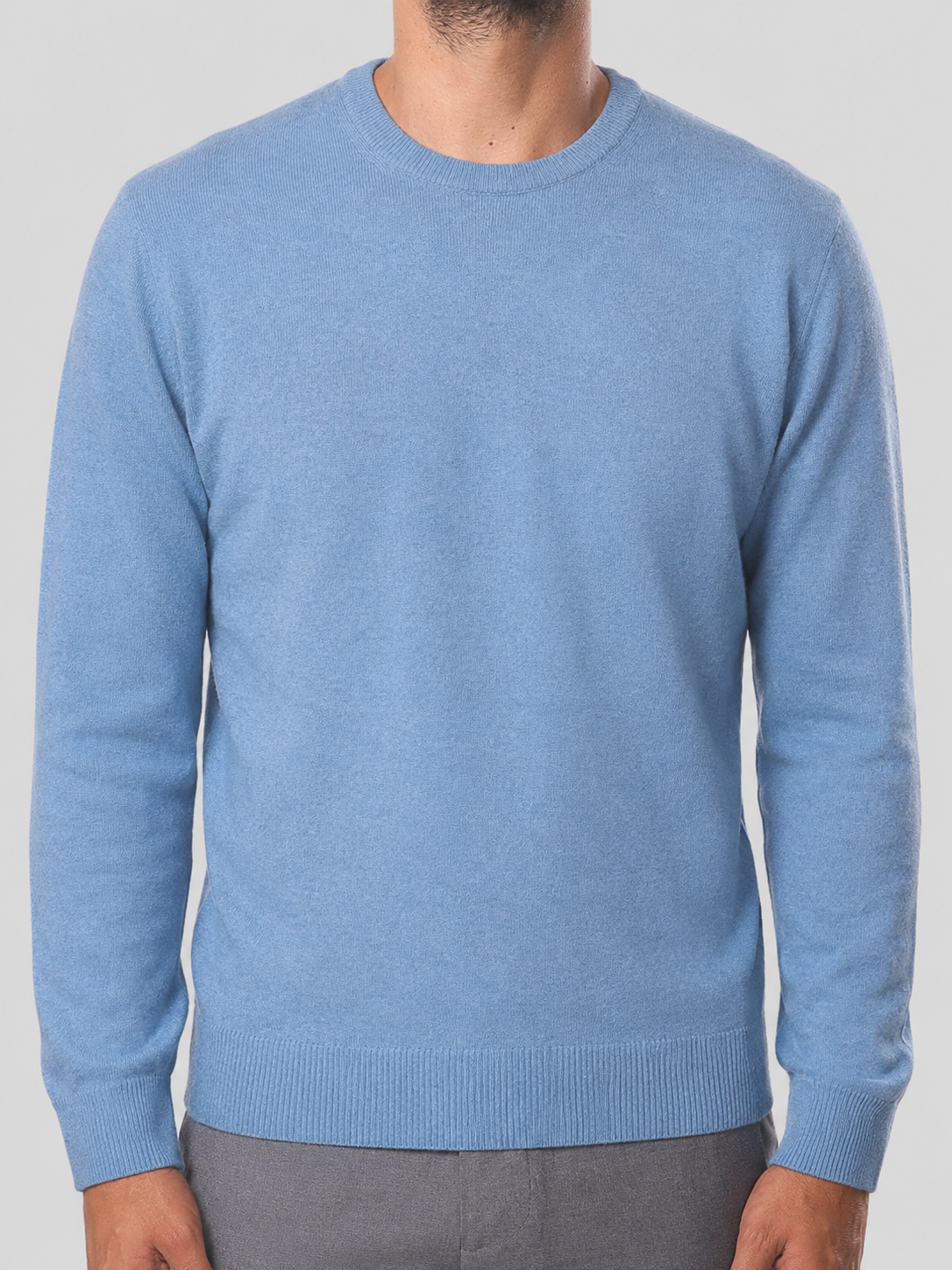 Maglione Girocollo in Cashemere,  100% Made in Italy Cielo