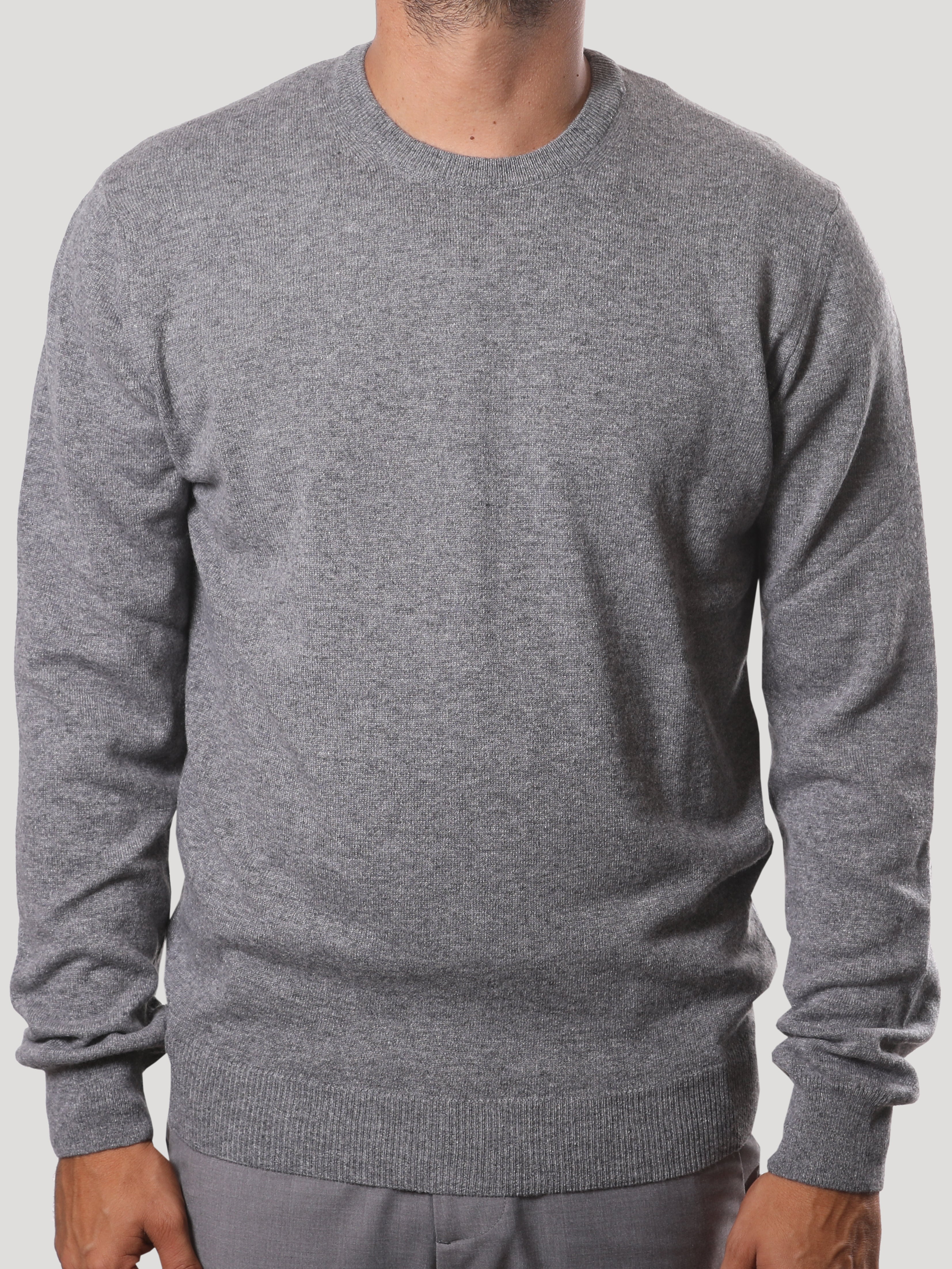 Maglione Girocollo in Cashemere Made in Italy Grigio