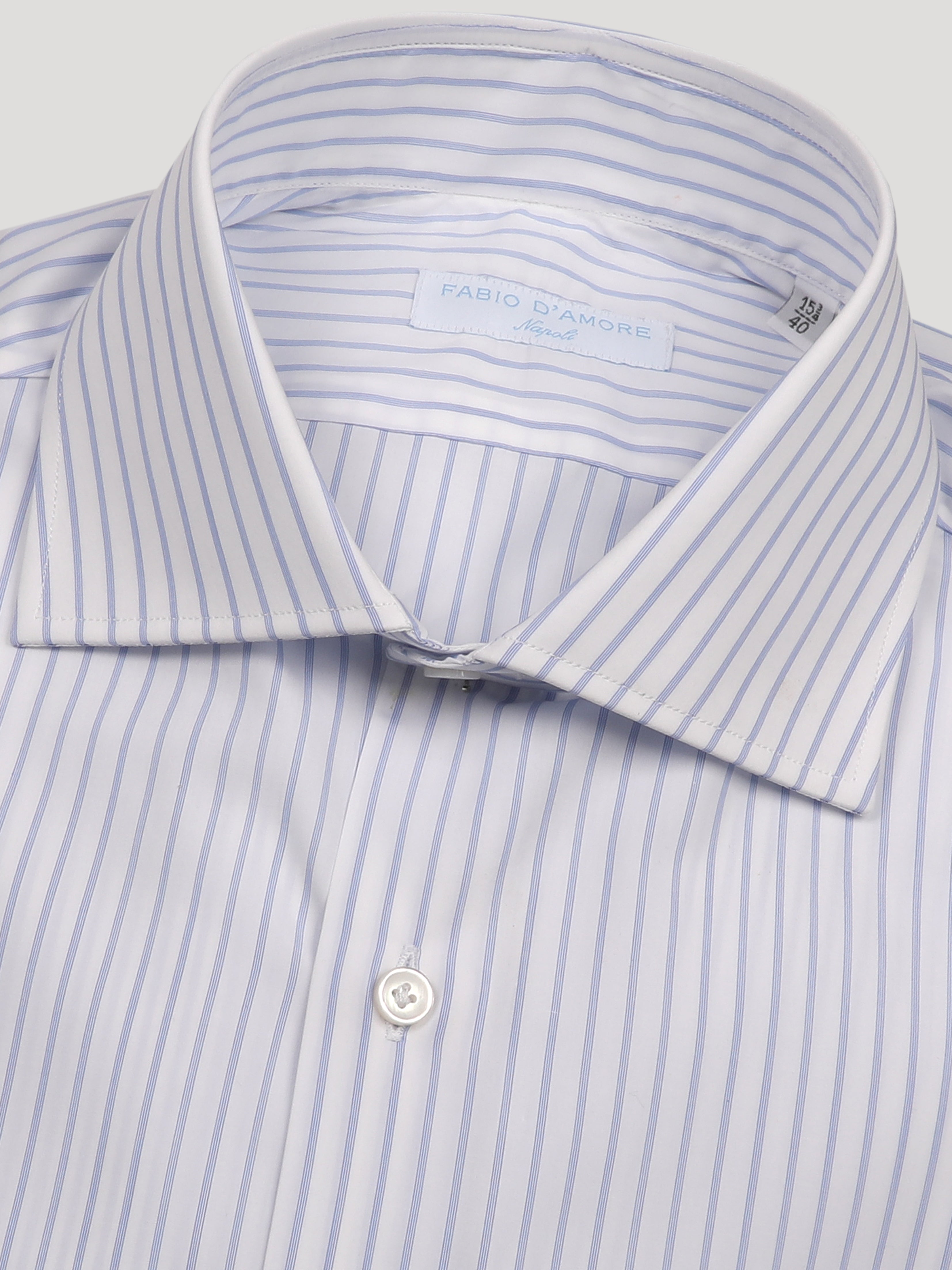 Camicia SLIM Sartoriale Collo Mezzo Francese Made In Italy Lecce 100% Cotone Popeline 70 Compact