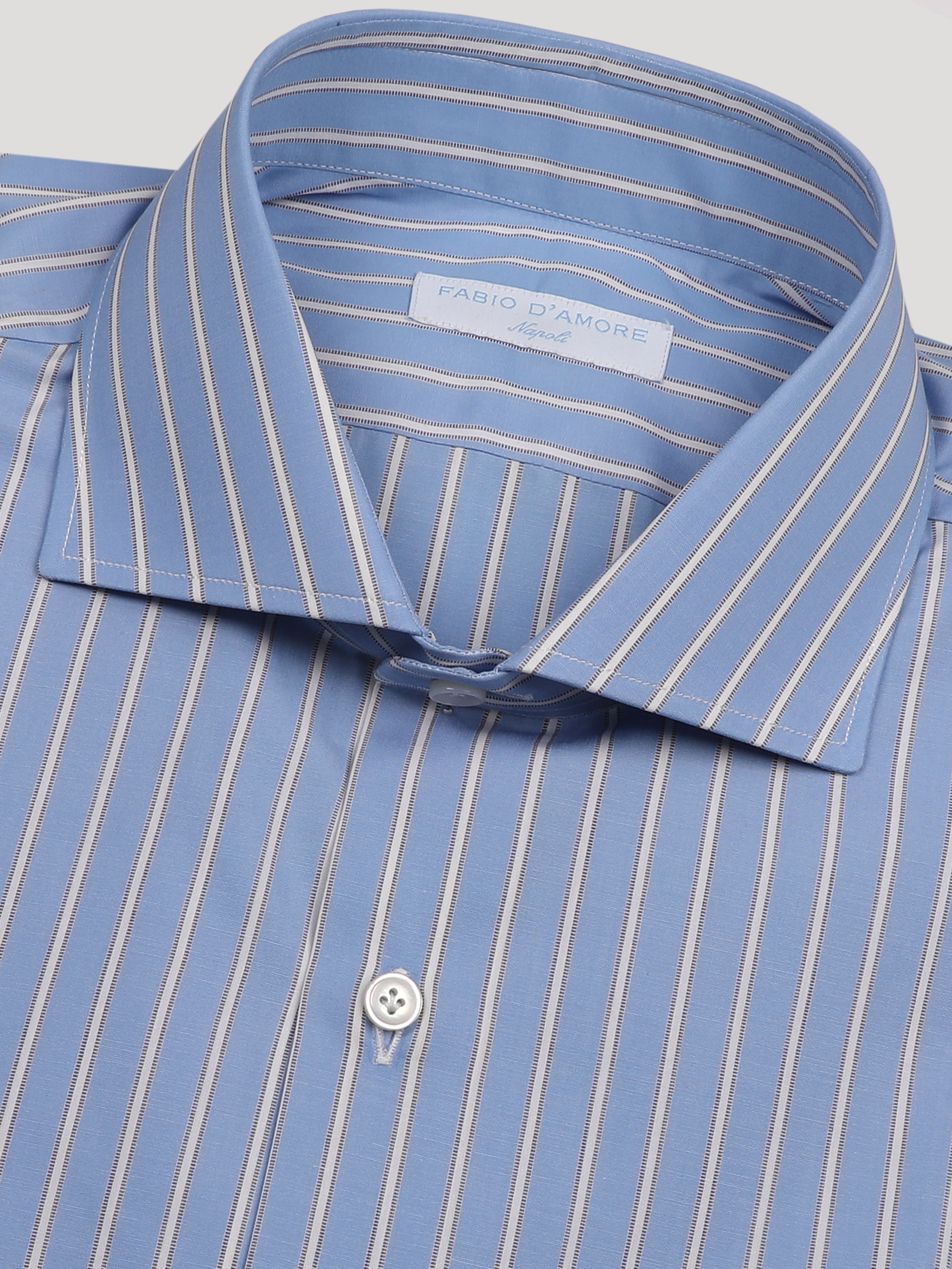 Camicia SLIM Sartoriale Collo Mezzo Francese Made In Italy Prato 100% Cotone Popeline 70 Compact