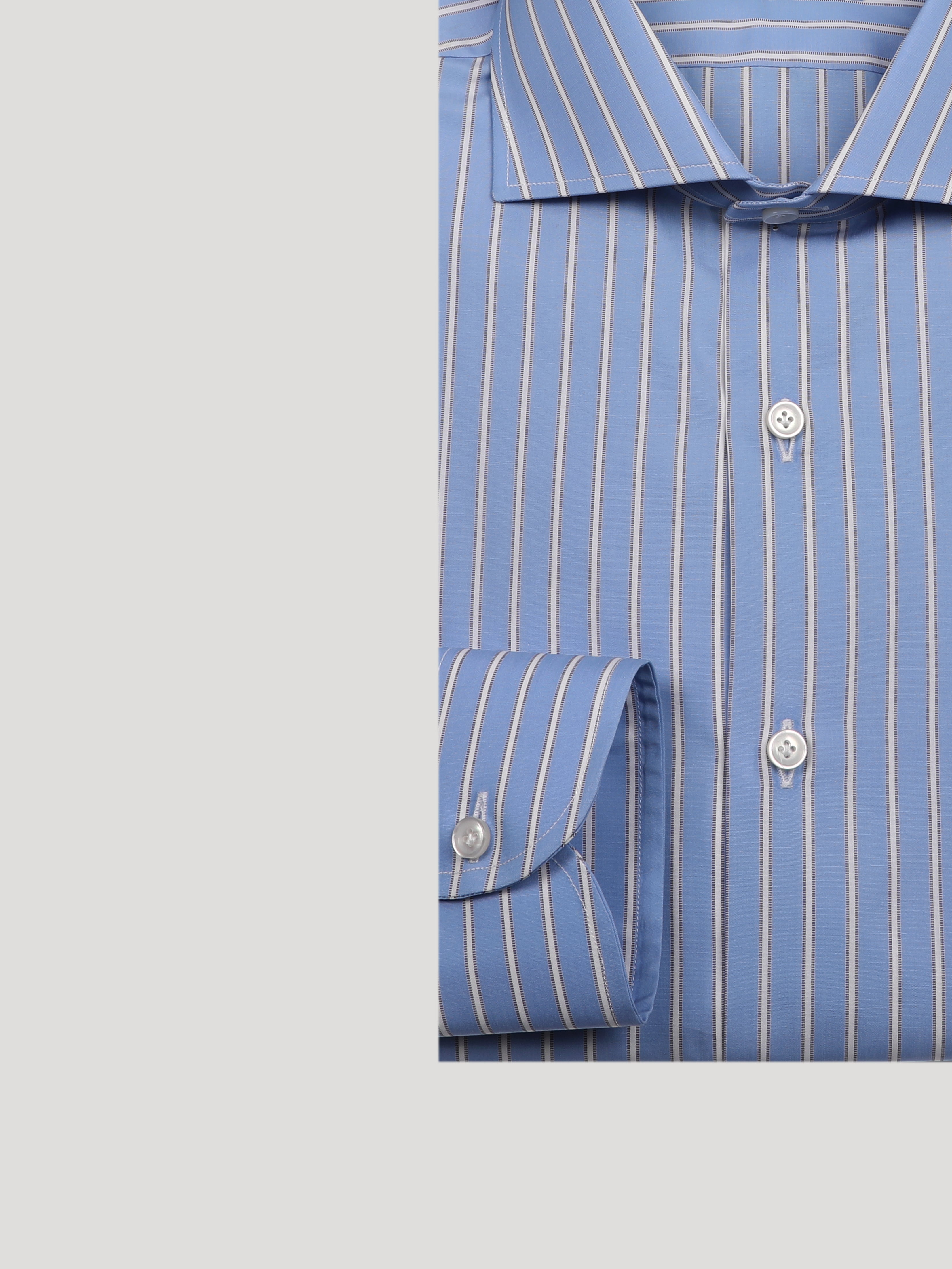 Camicia SLIM Sartoriale Collo Mezzo Francese Made In Italy Prato 100% Cotone Popeline 70 Compact