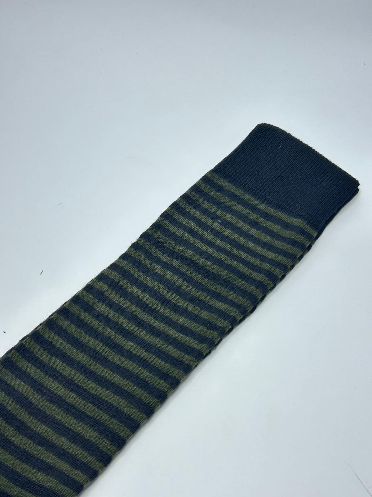 Calzino lungo Riga verde Made in Italy