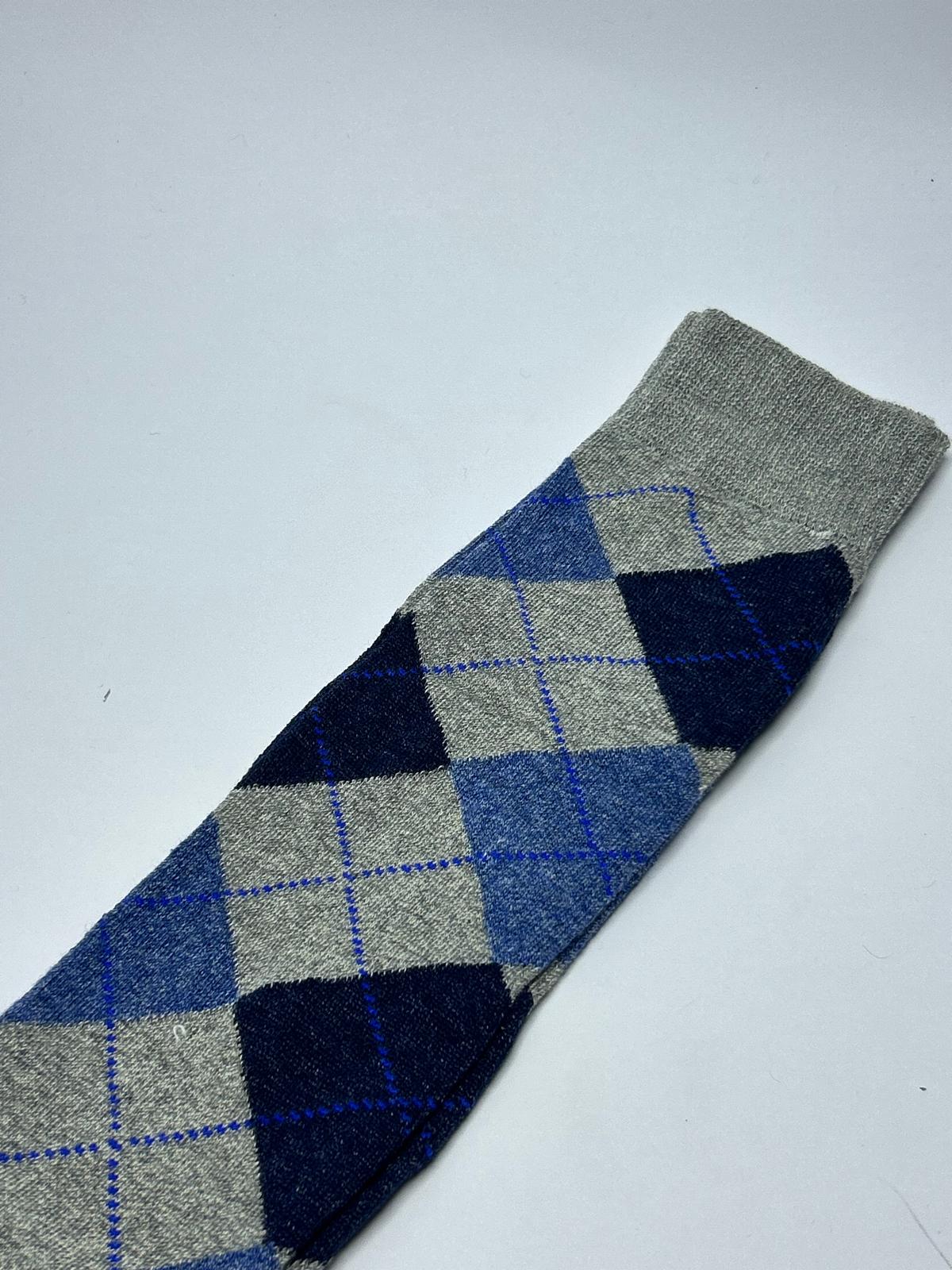 Calzino lungo Rombo blu Made in Italy