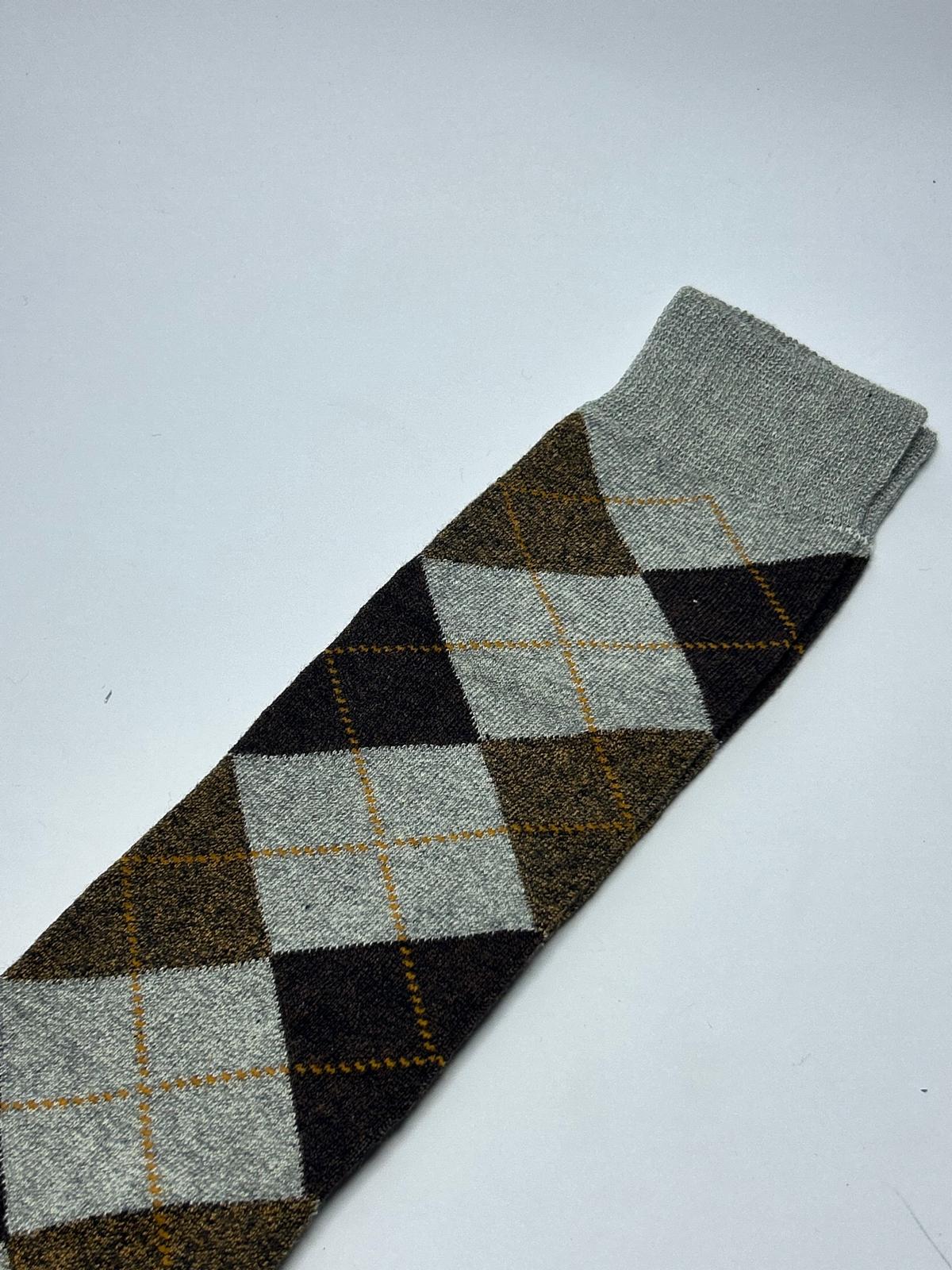 Calzino lungo Rombo marrone Made in Italy