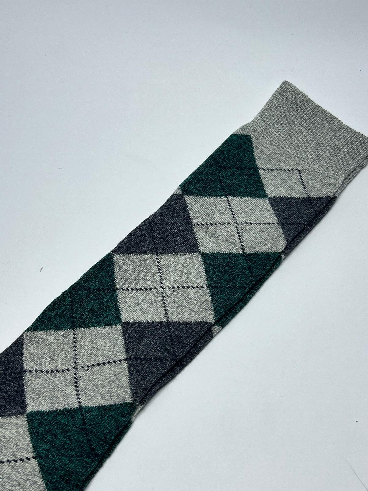 Calzino lungo Rombo verde Made in Italy