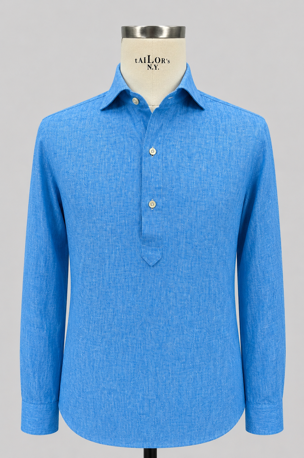 POLO CAMICIA CLUB REGULAR Turchese 70% Lino e 30% Cotone Collo e polsi soft e bottoni in madreperla