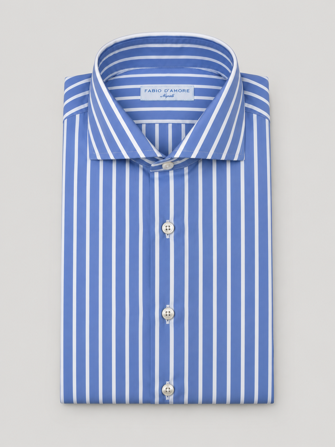 Camicia Sartoriale Rigata RODY Celeste Made In Italy 100% Cotone