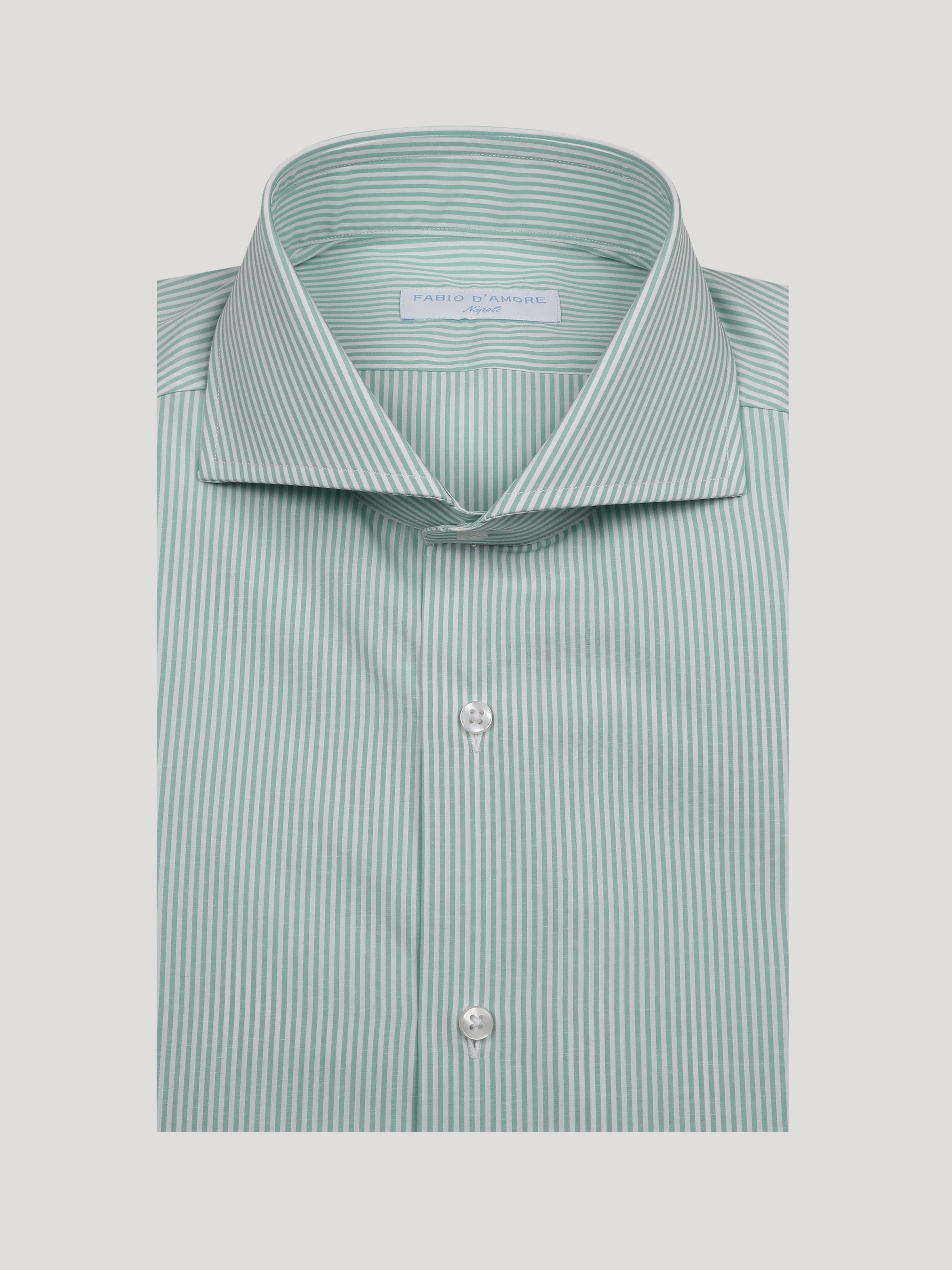 Camicia Slim Sartoriale Naxos Verde Salvia Made In Italy