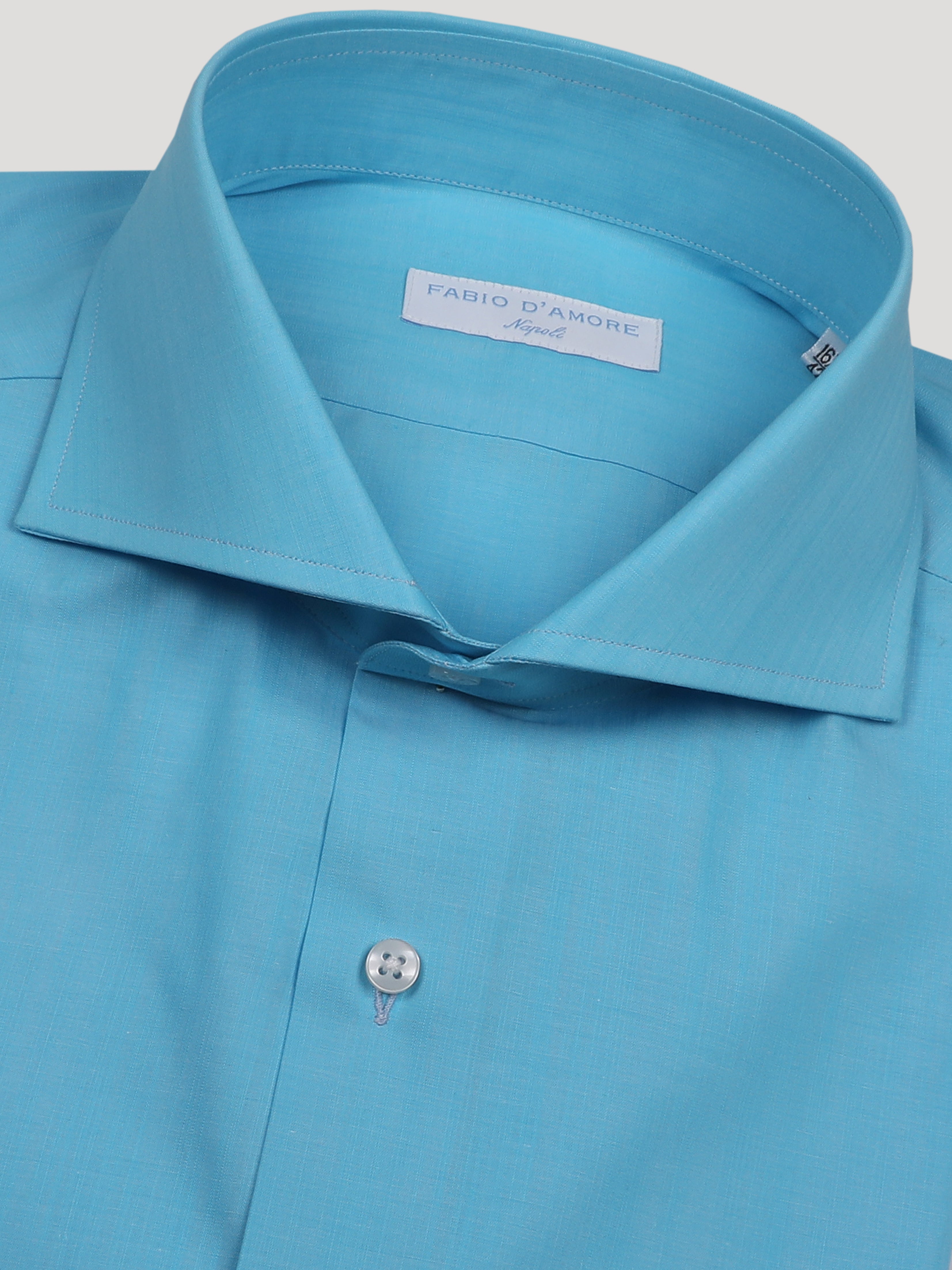 Camicia Slim Sartoriale Basic Turchese Made In Italy
